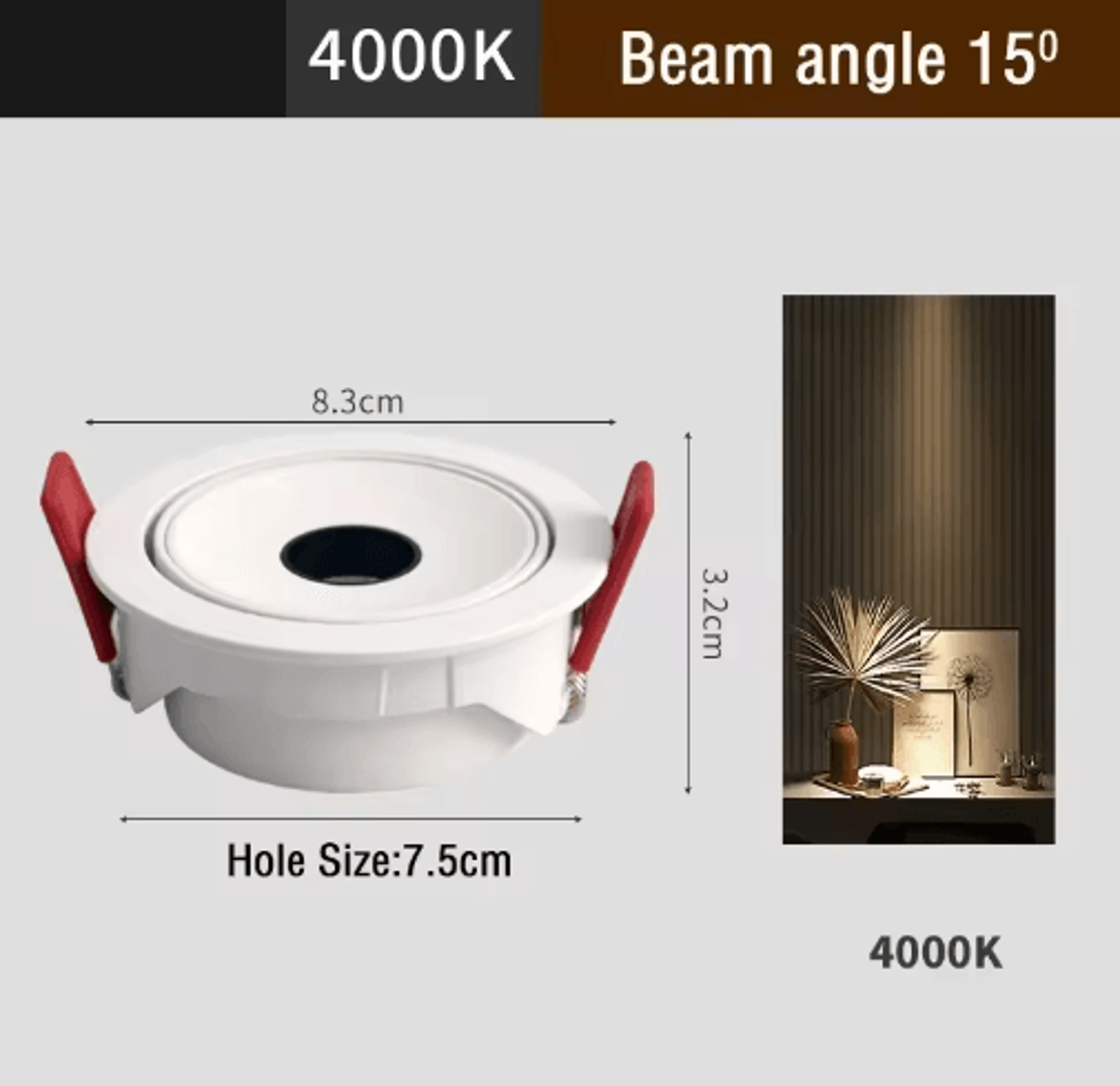 UltraThin Recessed LED Spotlight  3815 Narrow Beam Ceiling Light 7
