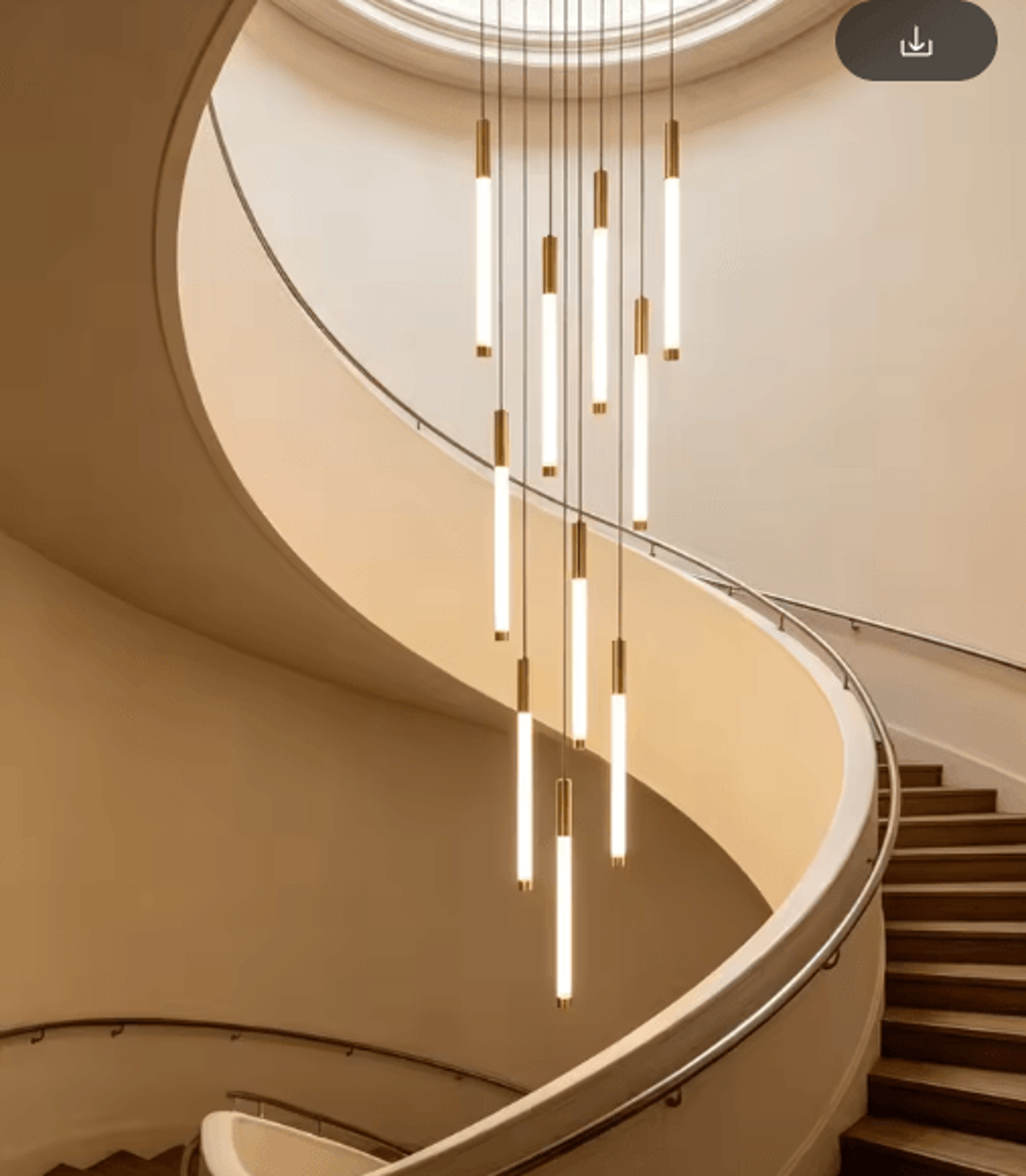 Modern Luxury Vertical LED Chandelier  Long Tube Pendant Light For Staircases 12