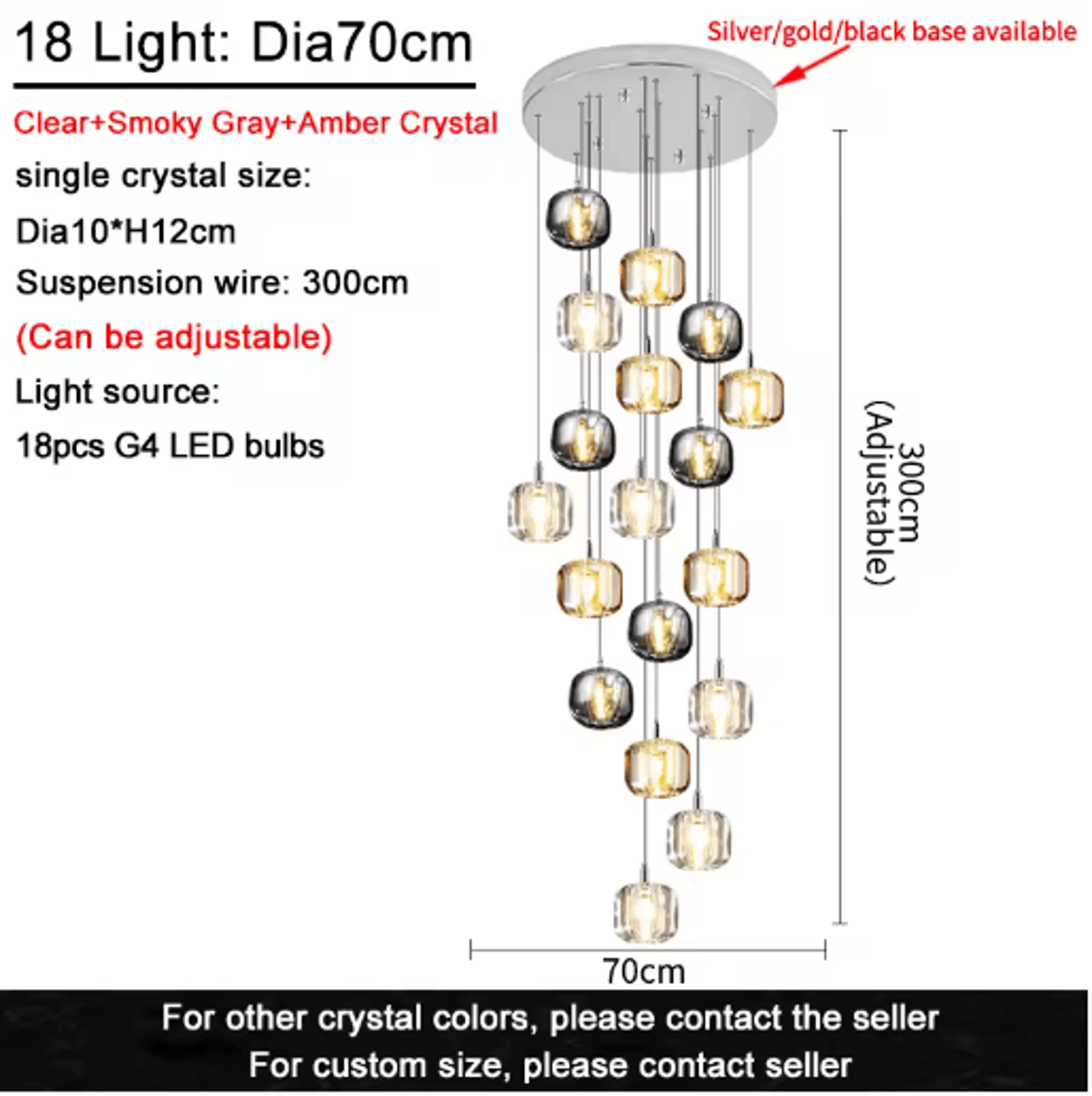 Modern Nordic LED Crystal Chandelier  Luxury Ceiling Light For Home 4