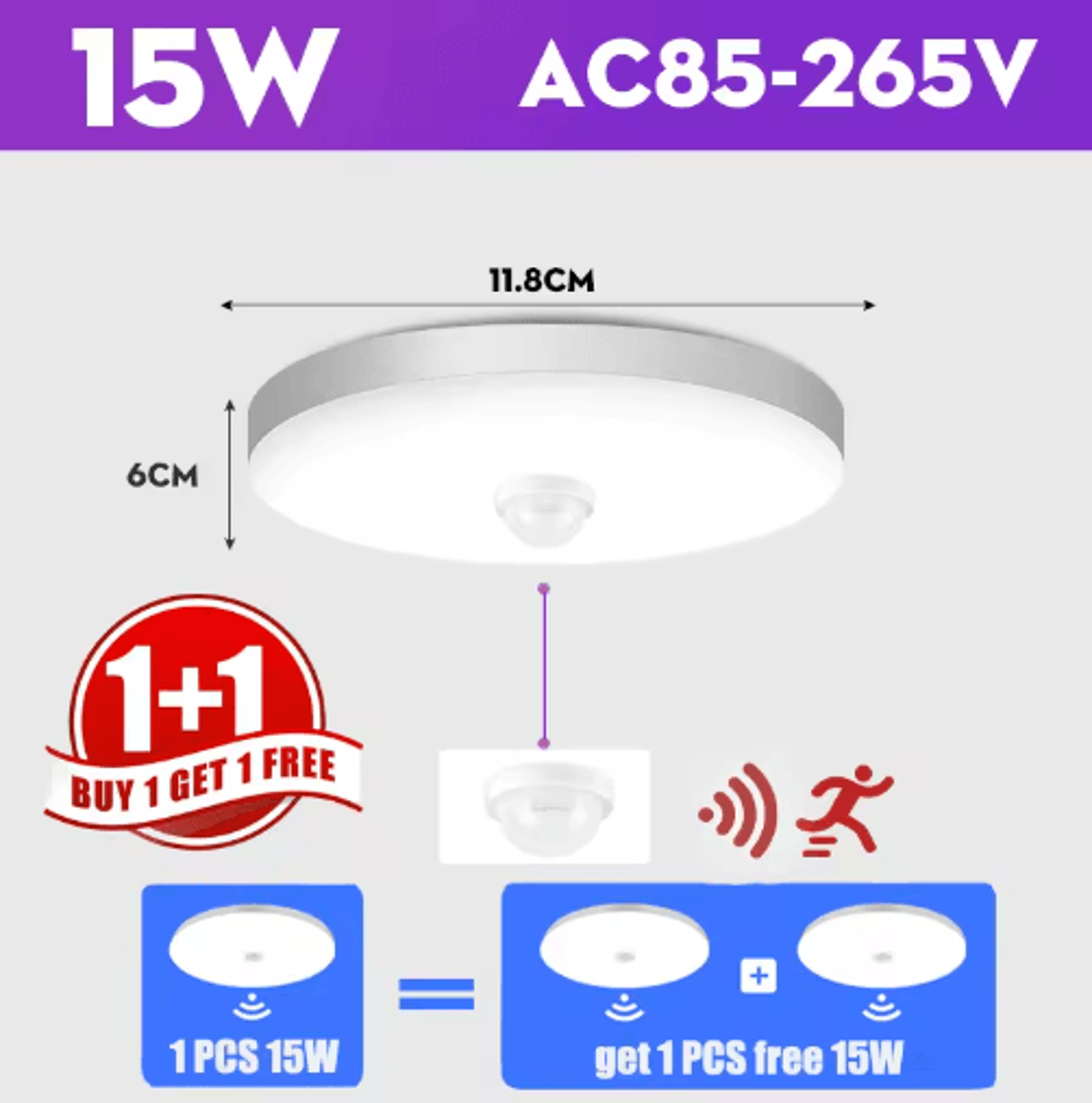 20W30W40W LED Motion Sensor Ceiling Light  Modern Smart Ceiling Lamp 7