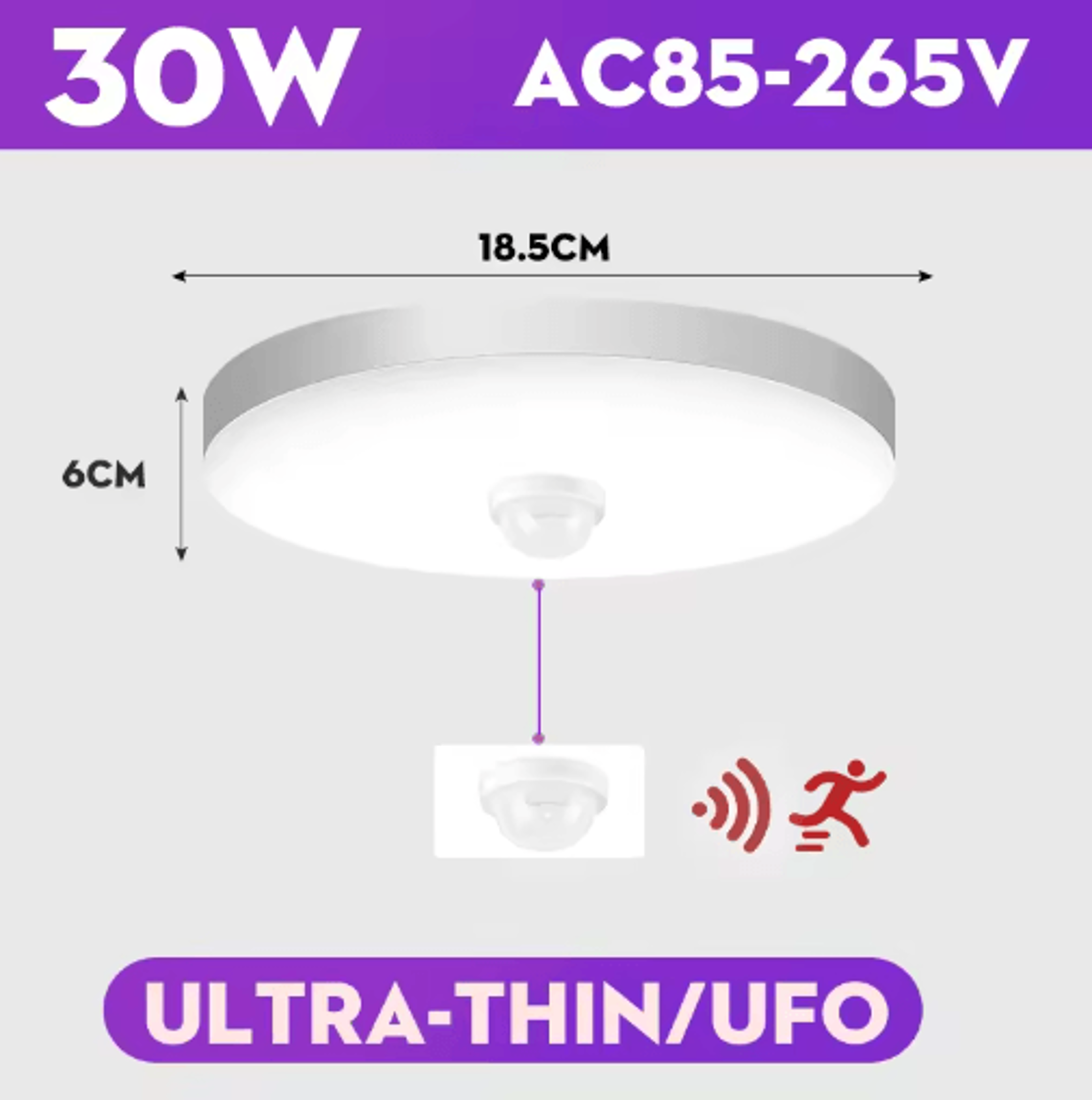20W30W40W LED Motion Sensor Ceiling Light  Modern Smart Ceiling Lamp 5
