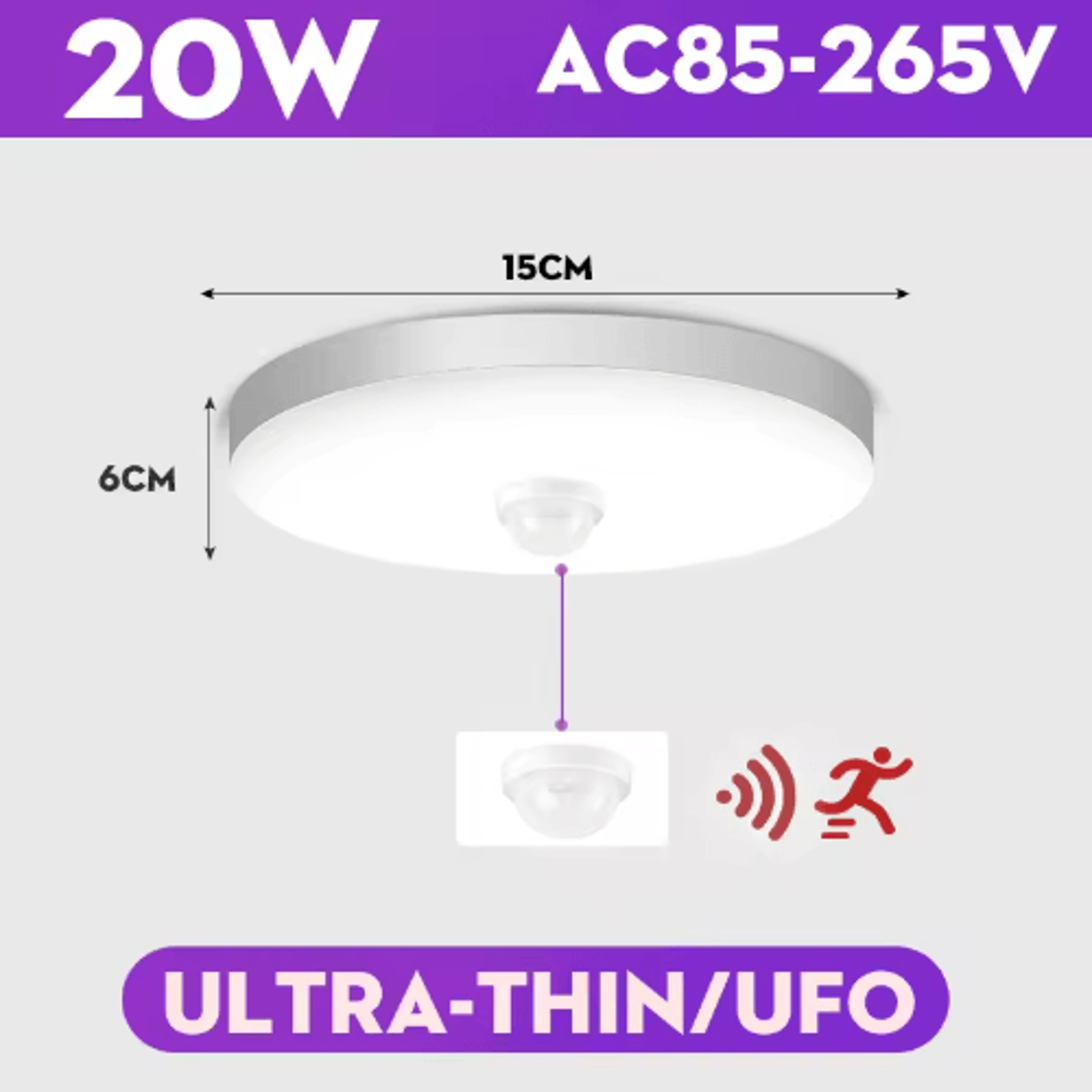 20W30W40W LED Motion Sensor Ceiling Light  Modern Smart Ceiling Lamp 8