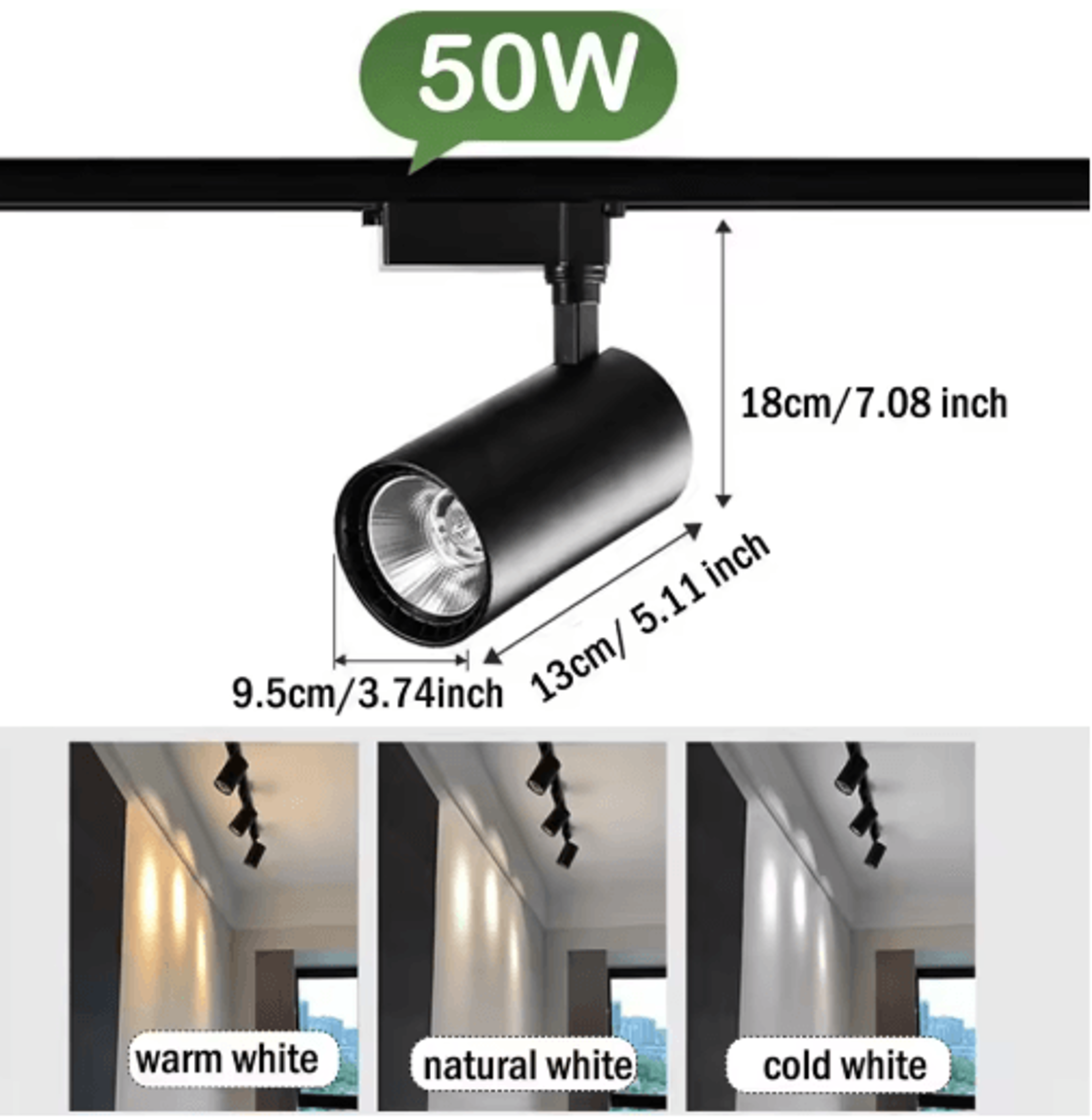50W COB LED Track Spotlight  220V Ceiling Rail Light For Home  Shop 17