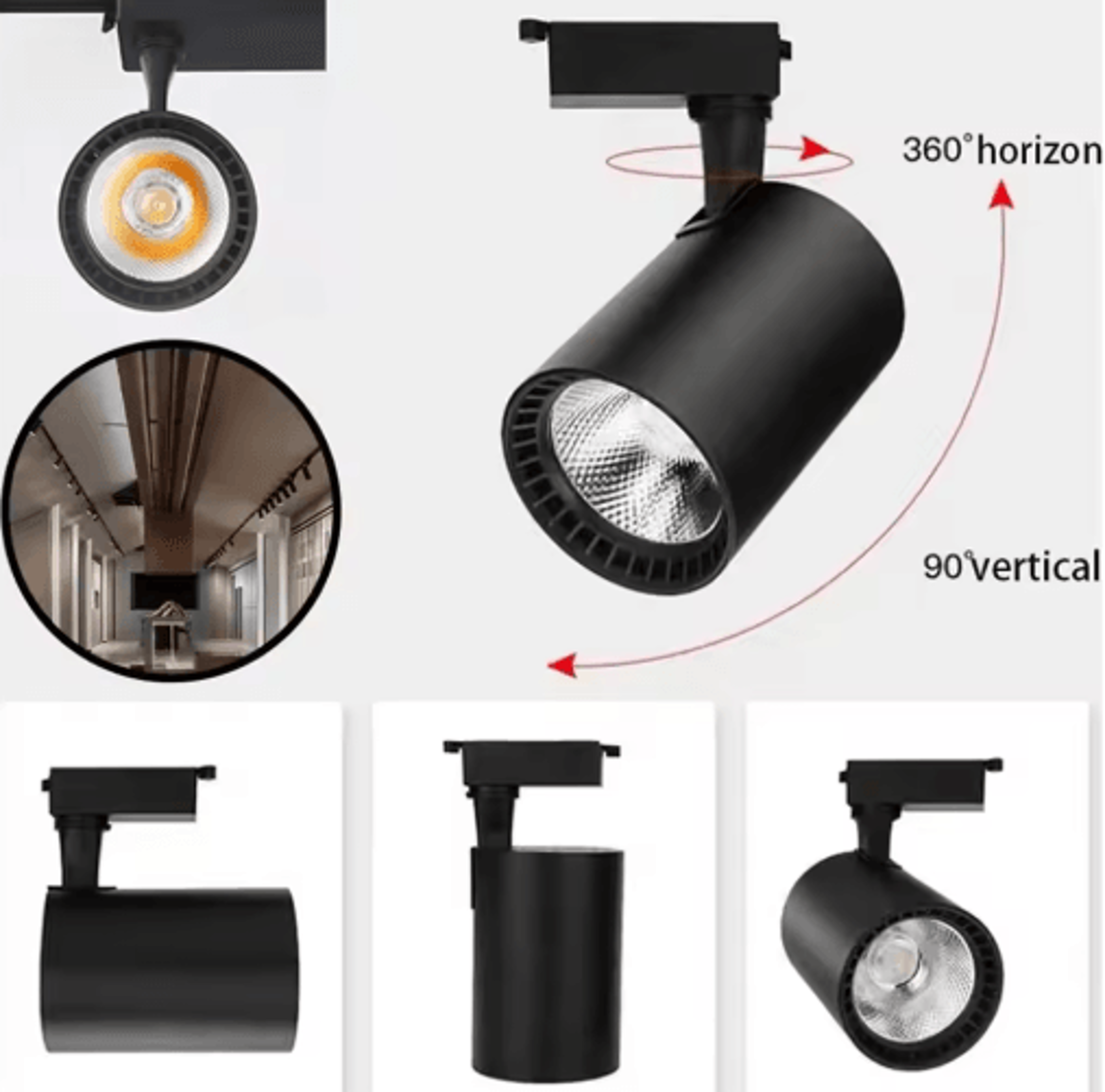 20W30W40W LED Track Lighting Set  220V Ceiling Rail Spotlights 19