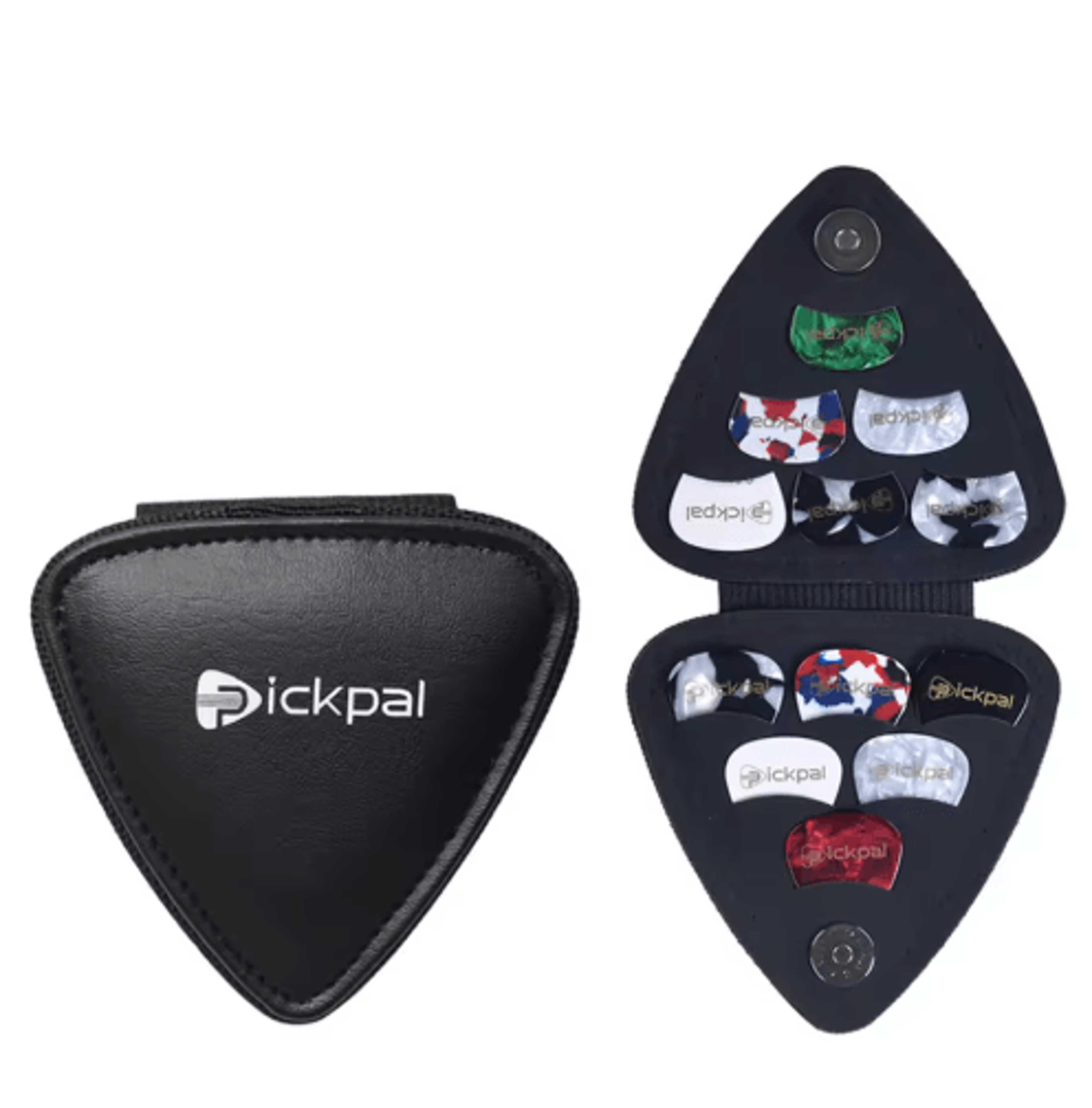 leather guitar pick holder case – portable storage pouch with 12 guitar picks