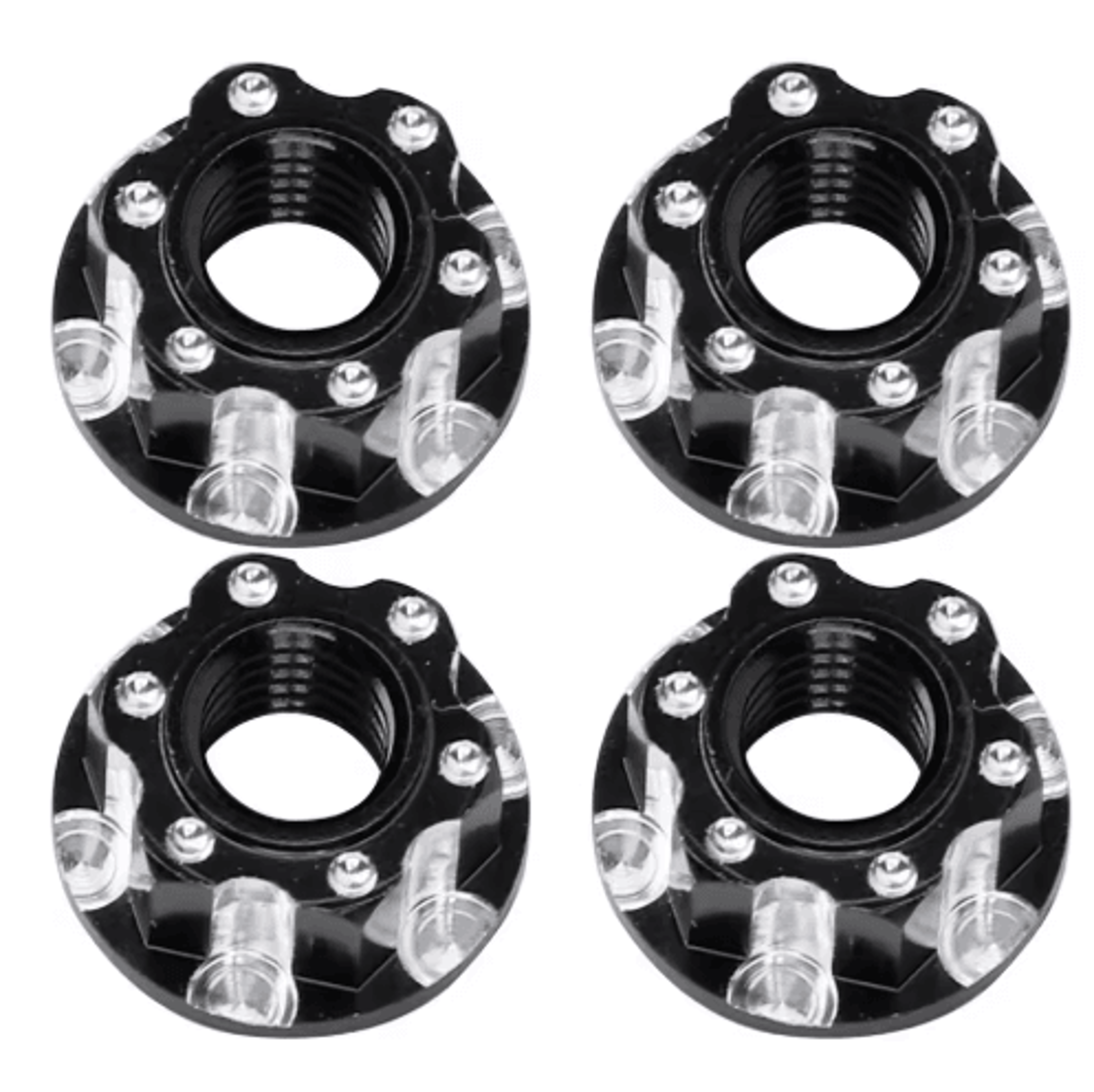 4PCS M4 Aluminum Hex Nuts  Carved Wheel Nuts For 110 RC Cars 4