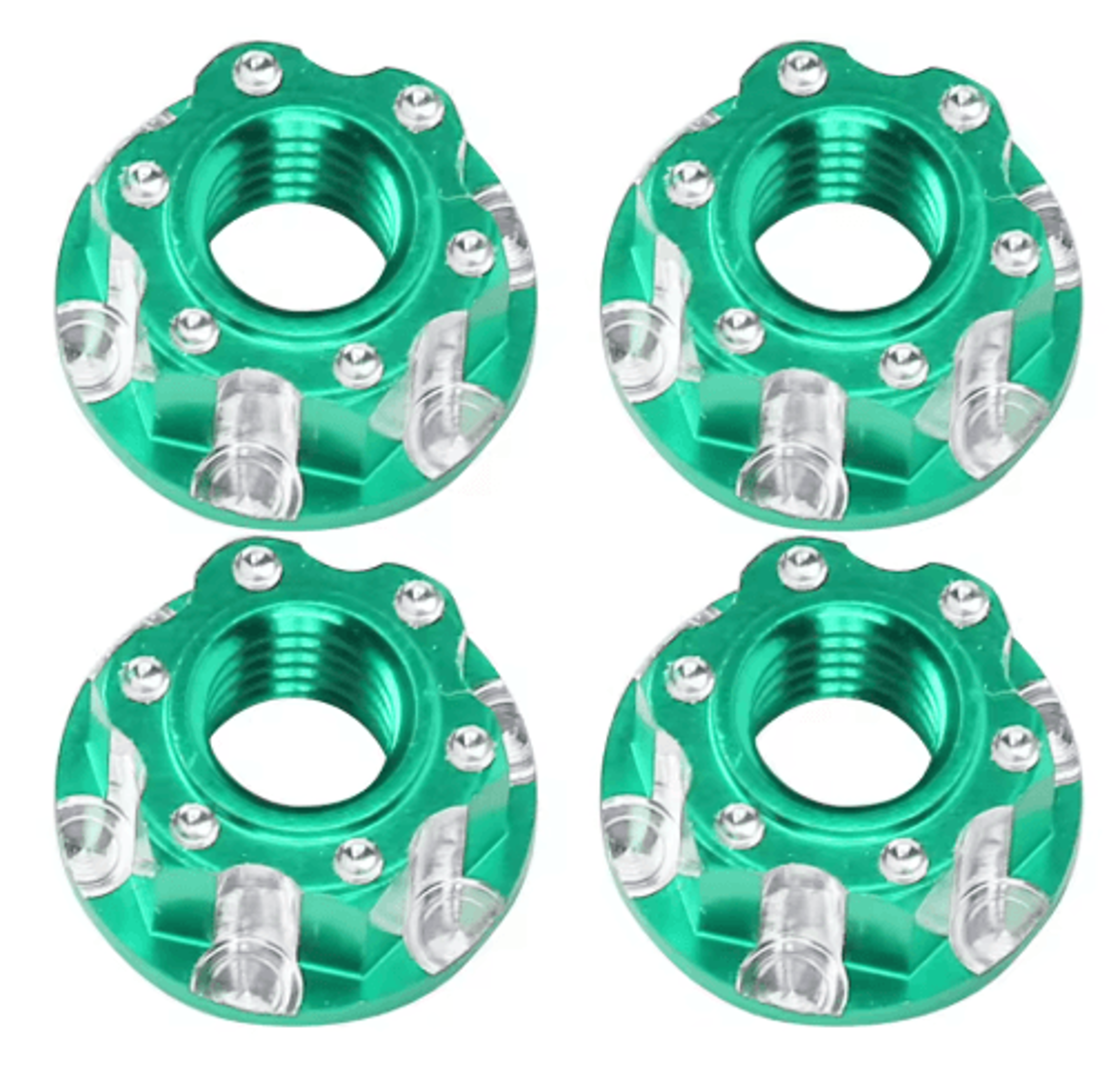 4PCS M4 Aluminum Hex Nuts  Carved Wheel Nuts For 110 RC Cars 1