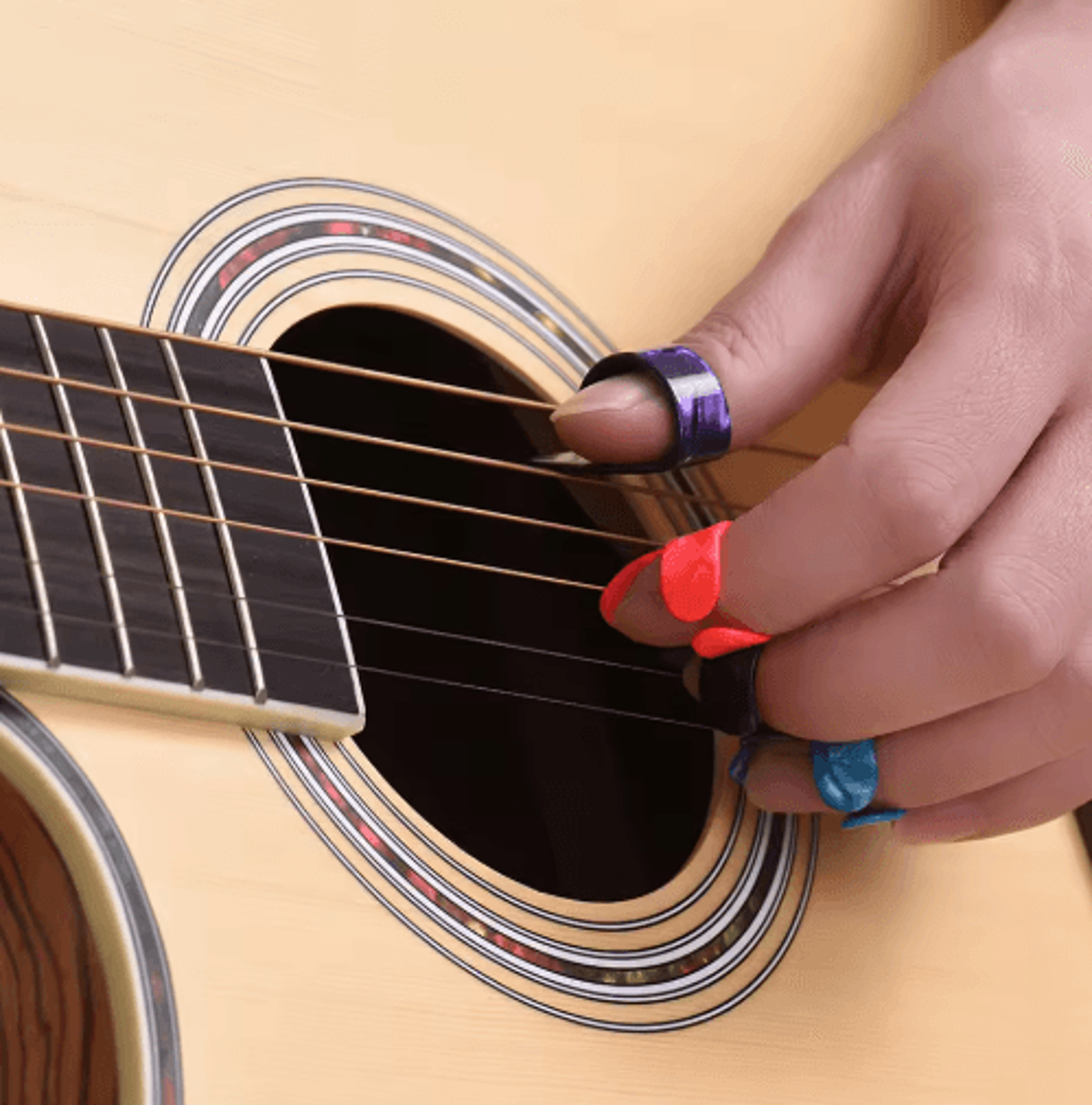guitar slide set – 3 glass slides, 1 stainless steel slide & 4 finger picks