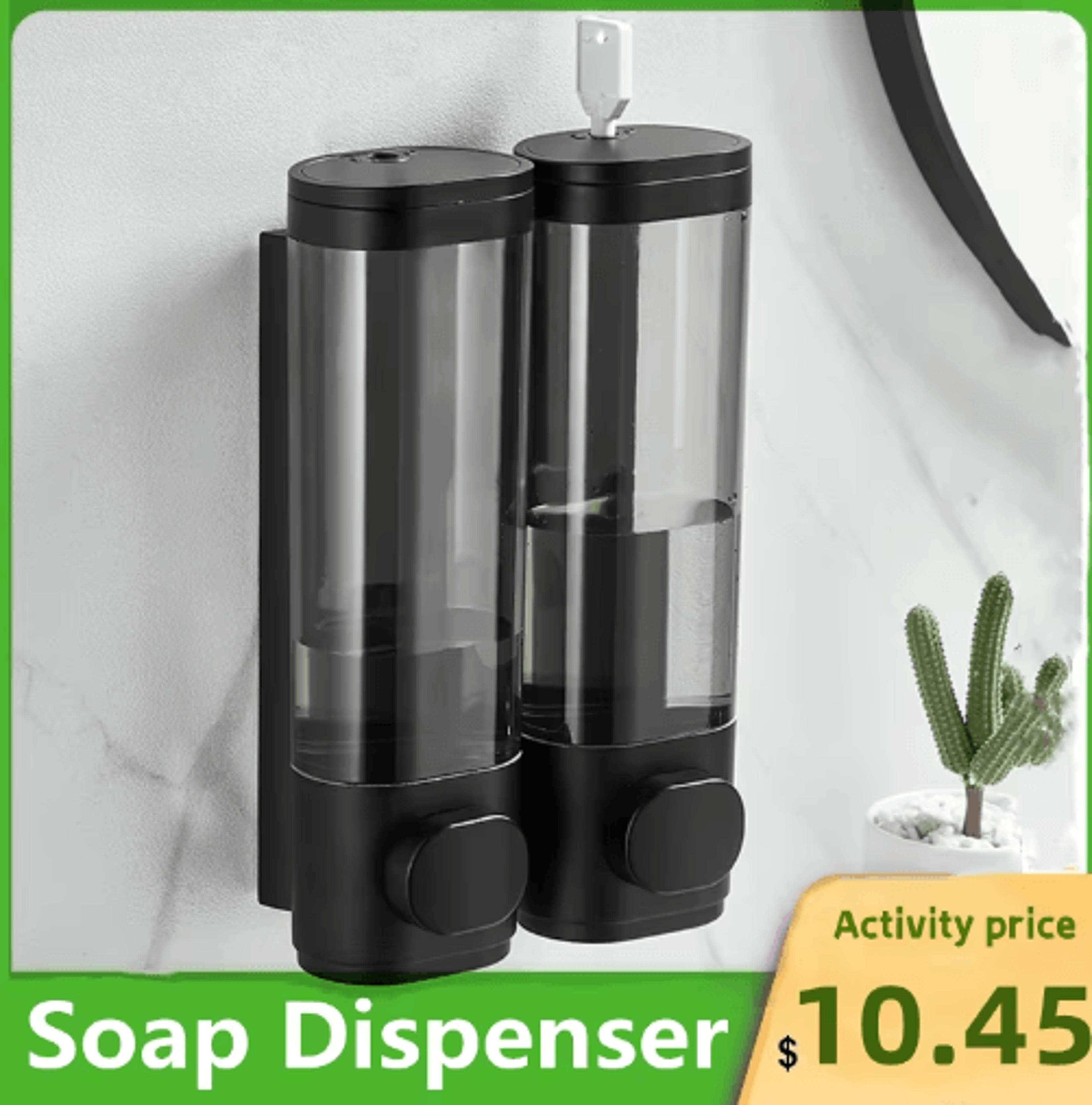 600ml wall mounted soap dispenser – manual press liquid soap & shampoo holder