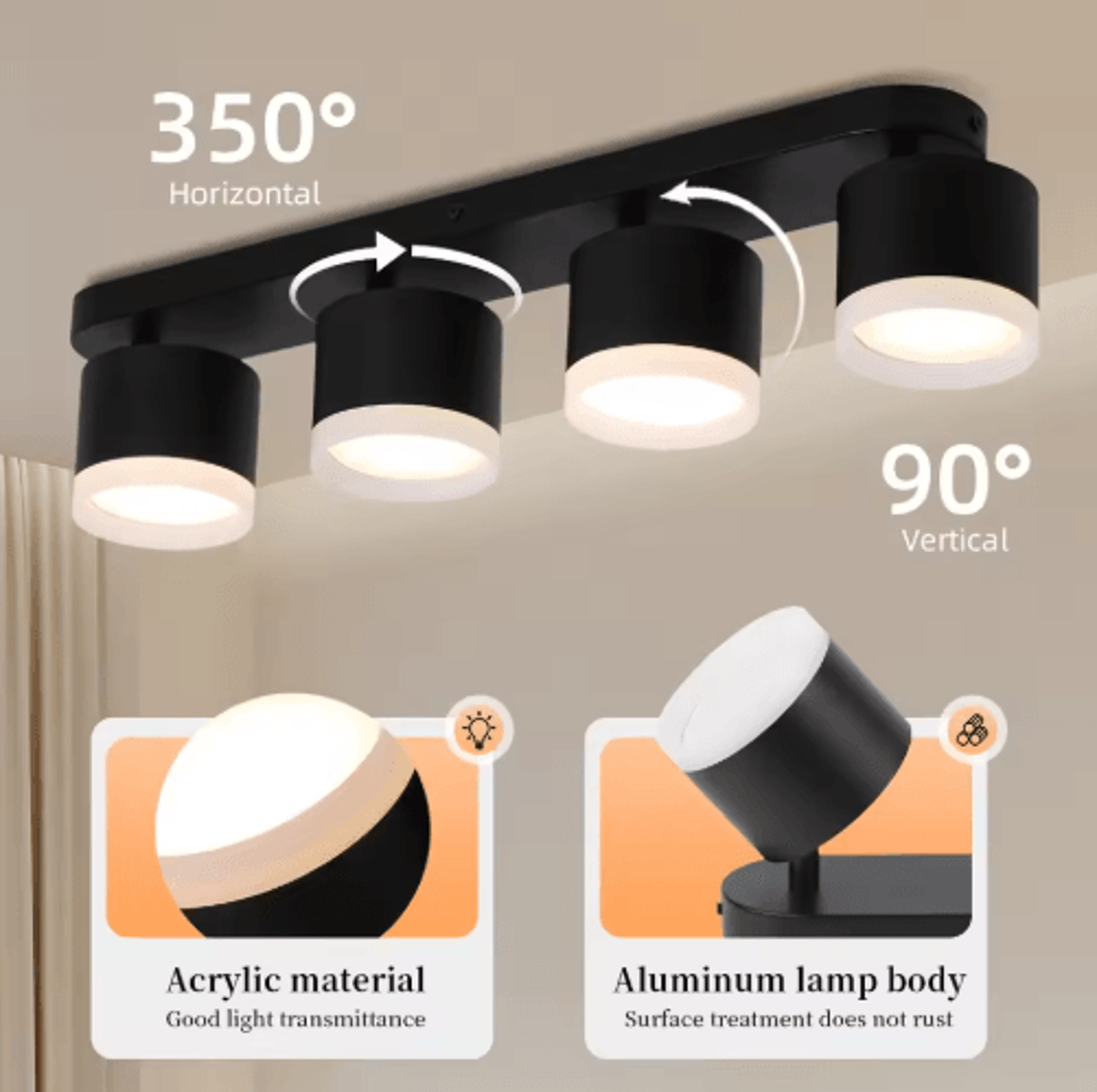 GX53 LED Ceiling Spotlight  220V Replaceable Bulb Lamp For Dining Room  Porch 13