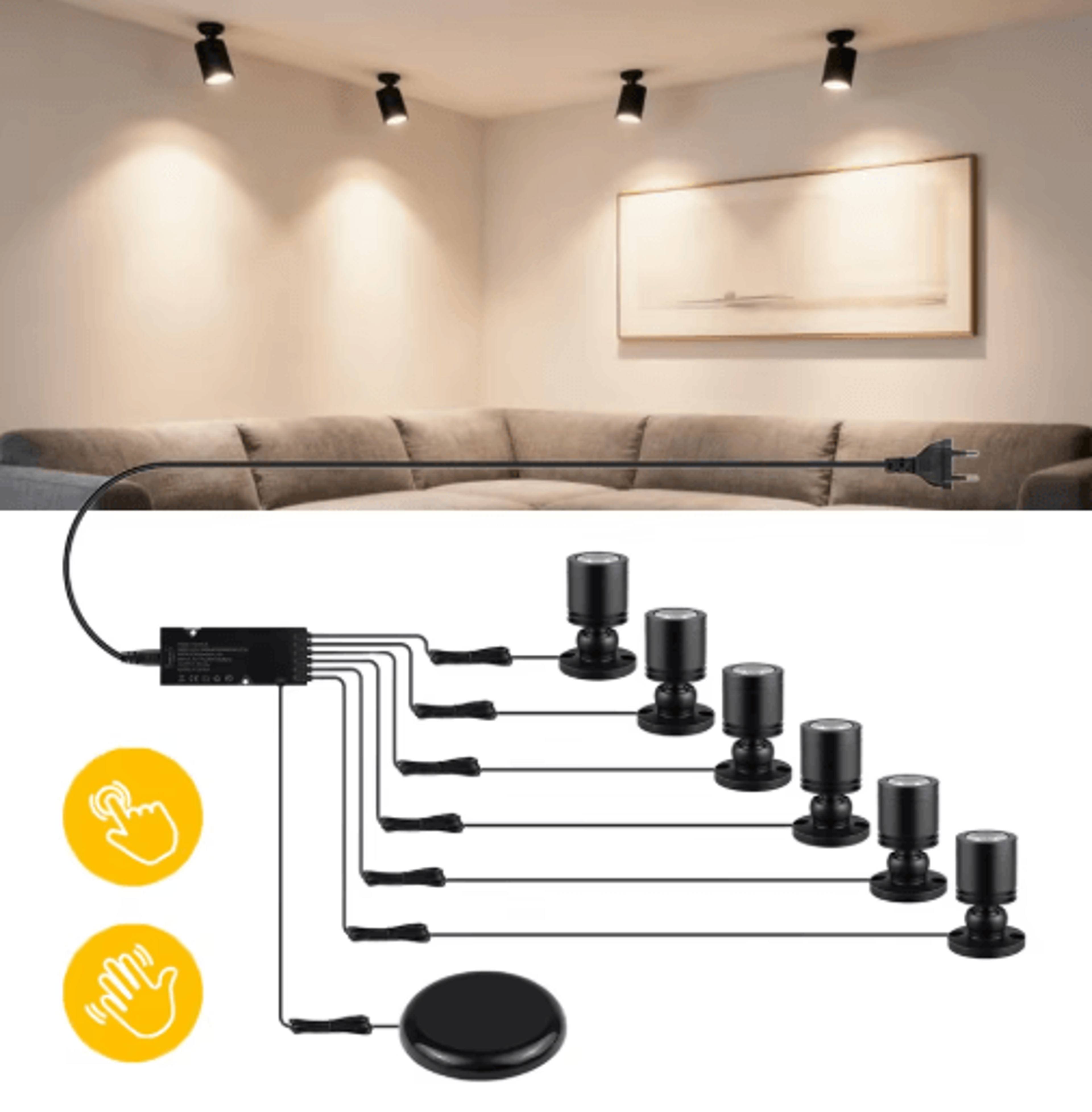 3w touch dimmable led spotlight – 12v mini cabinet & display accent light