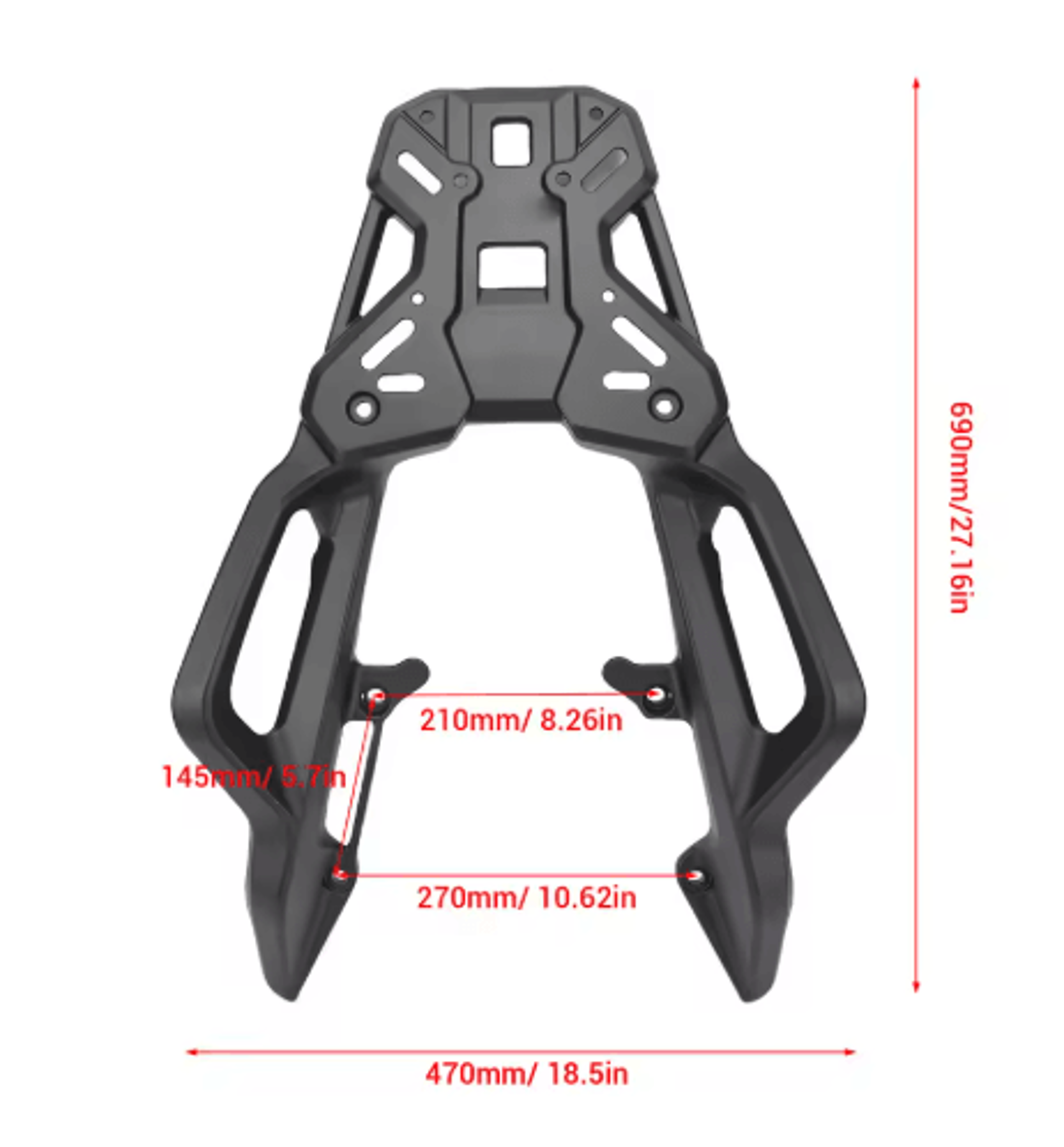 Motorcycle Rear Luggage Rack  Black Aluminum Alloy Cargo Carrier For Honda NC750X 20162025 2