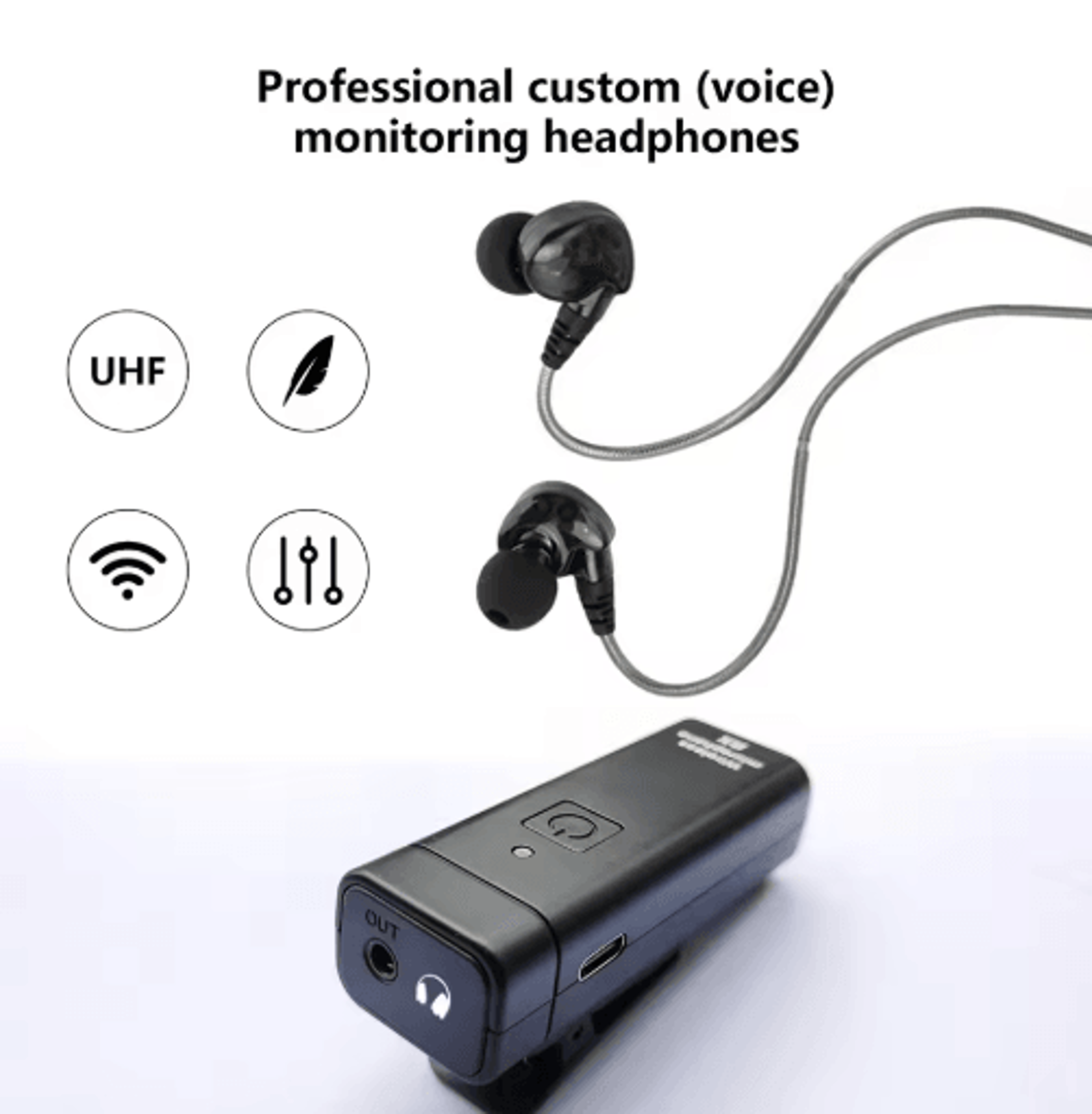 Wireless InEar Monitor System  Professional UHF Stereo IEM Transmitter  Receiver 5