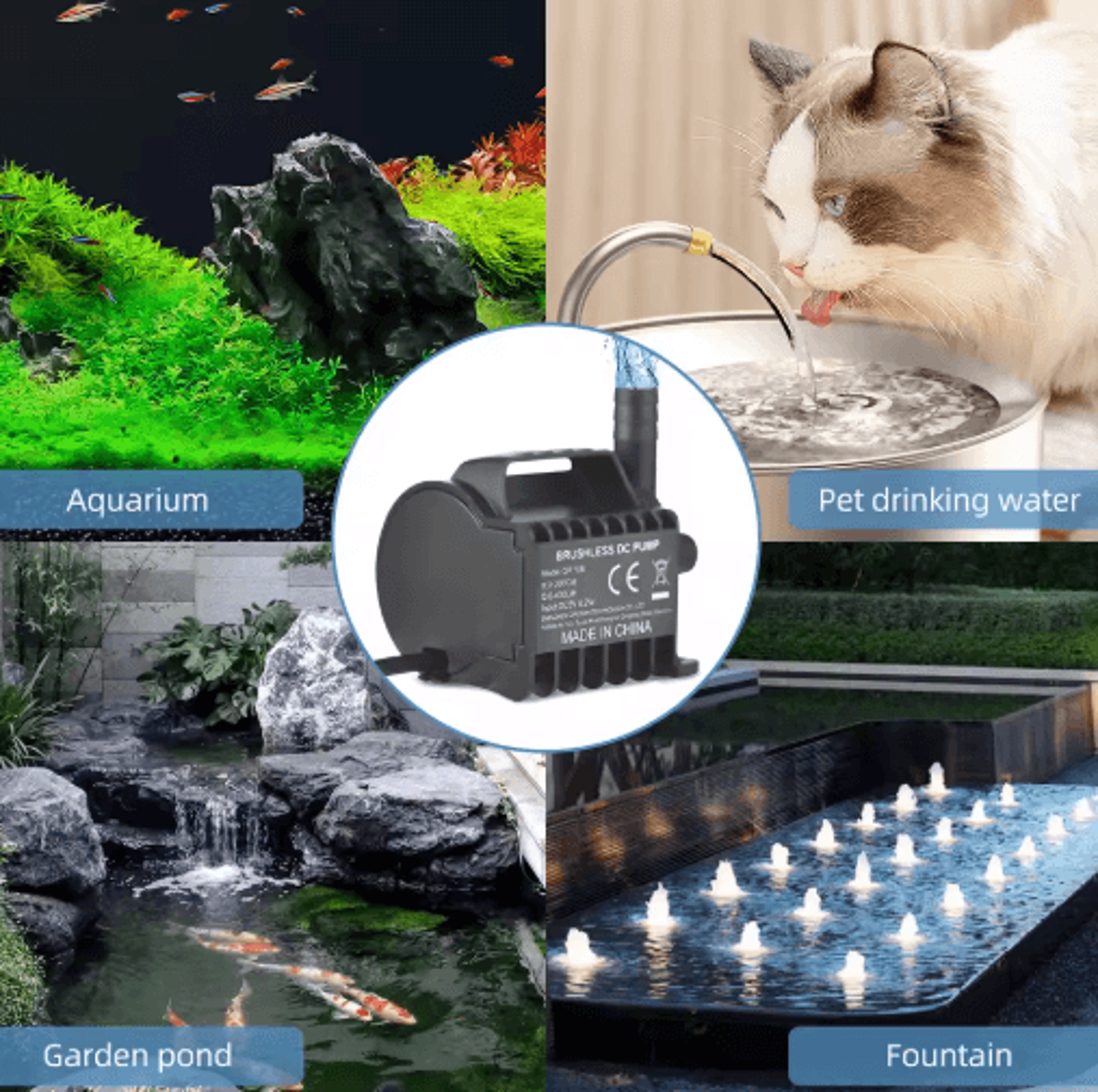 400LH USB Submersible Water Pump  Mini Fountain Pump With 98ft Lift 4
