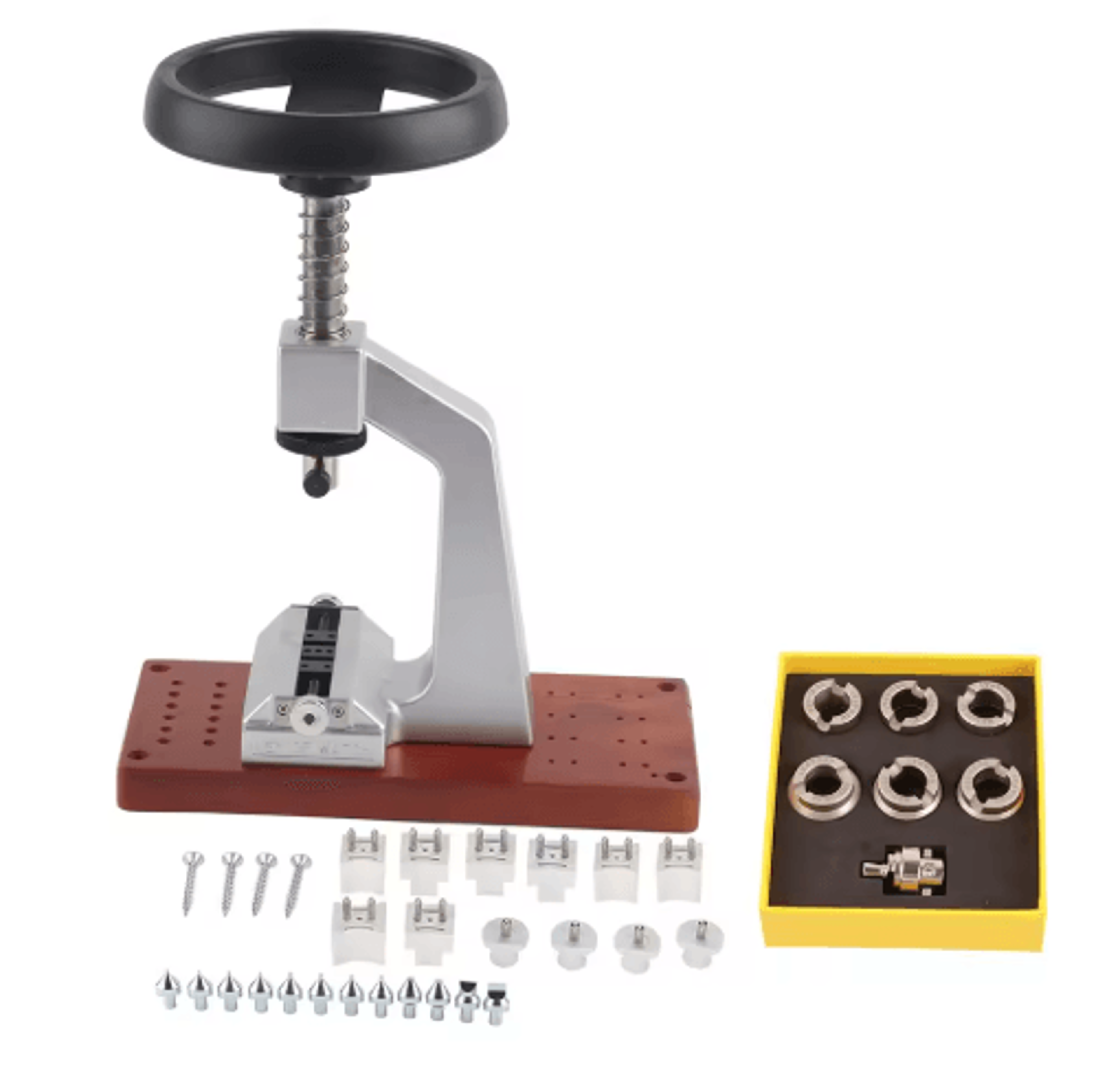 Bench Watch Case Opener  Wristwatch Back Removal Tool With 6 Dies 1