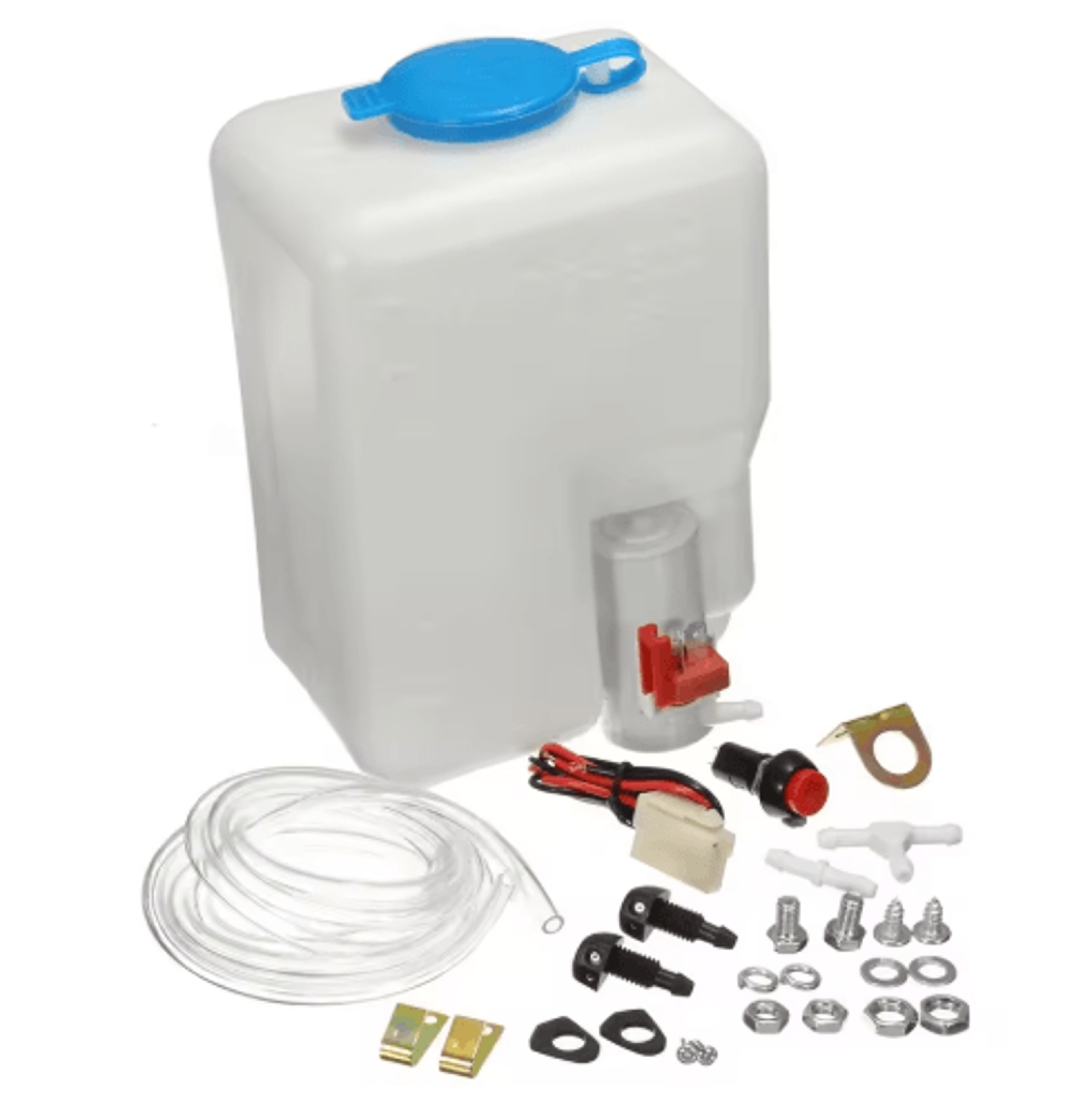 universal 12v windshield washer bottle kit – 1.8l reservoir tank with pump