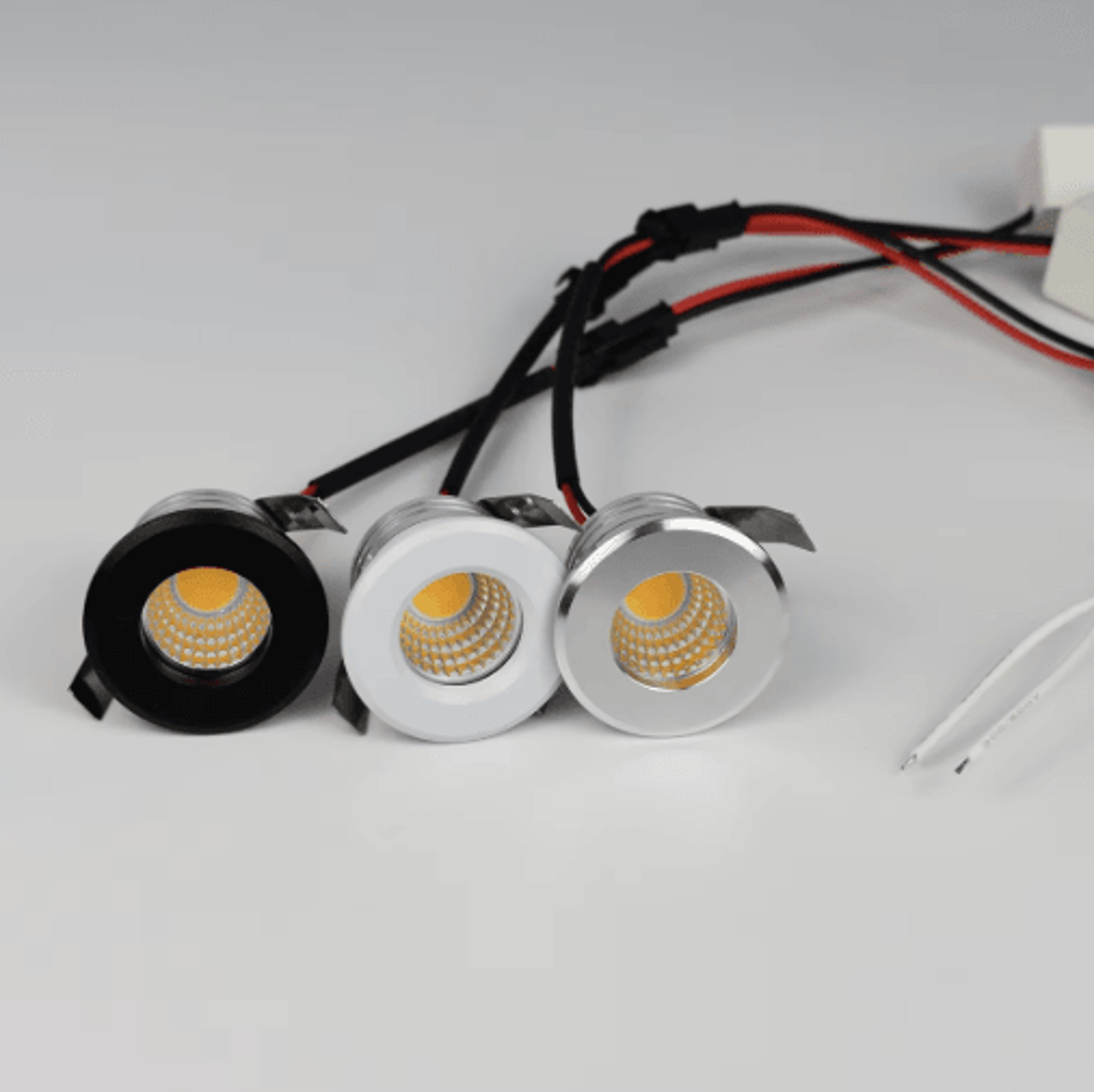 3w mini cob led spotlight – compact recessed light in black, silver or white