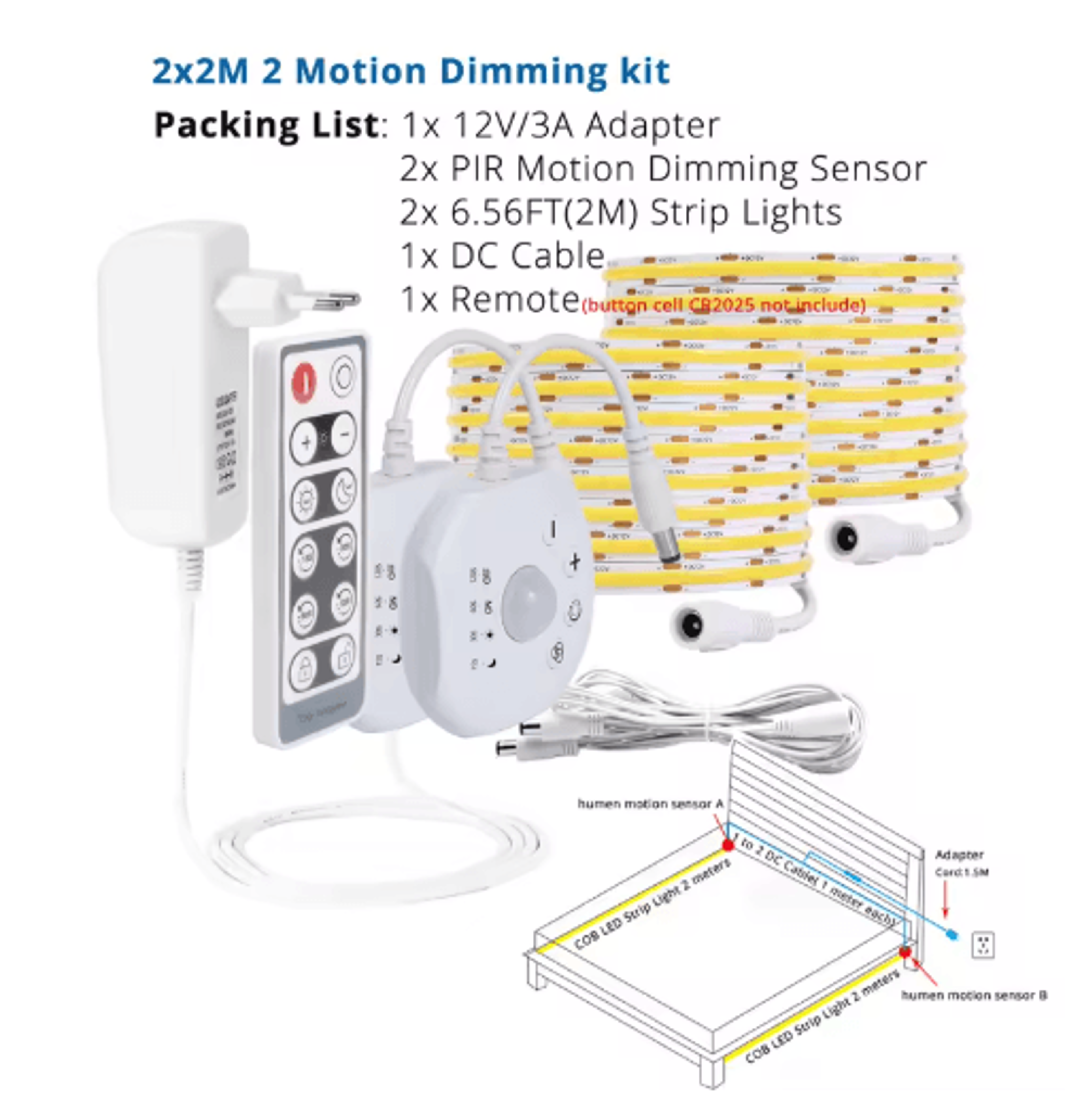 Motion Sensor LED Strip Light Kit  Automatic UnderBed And Stair Lighting 3
