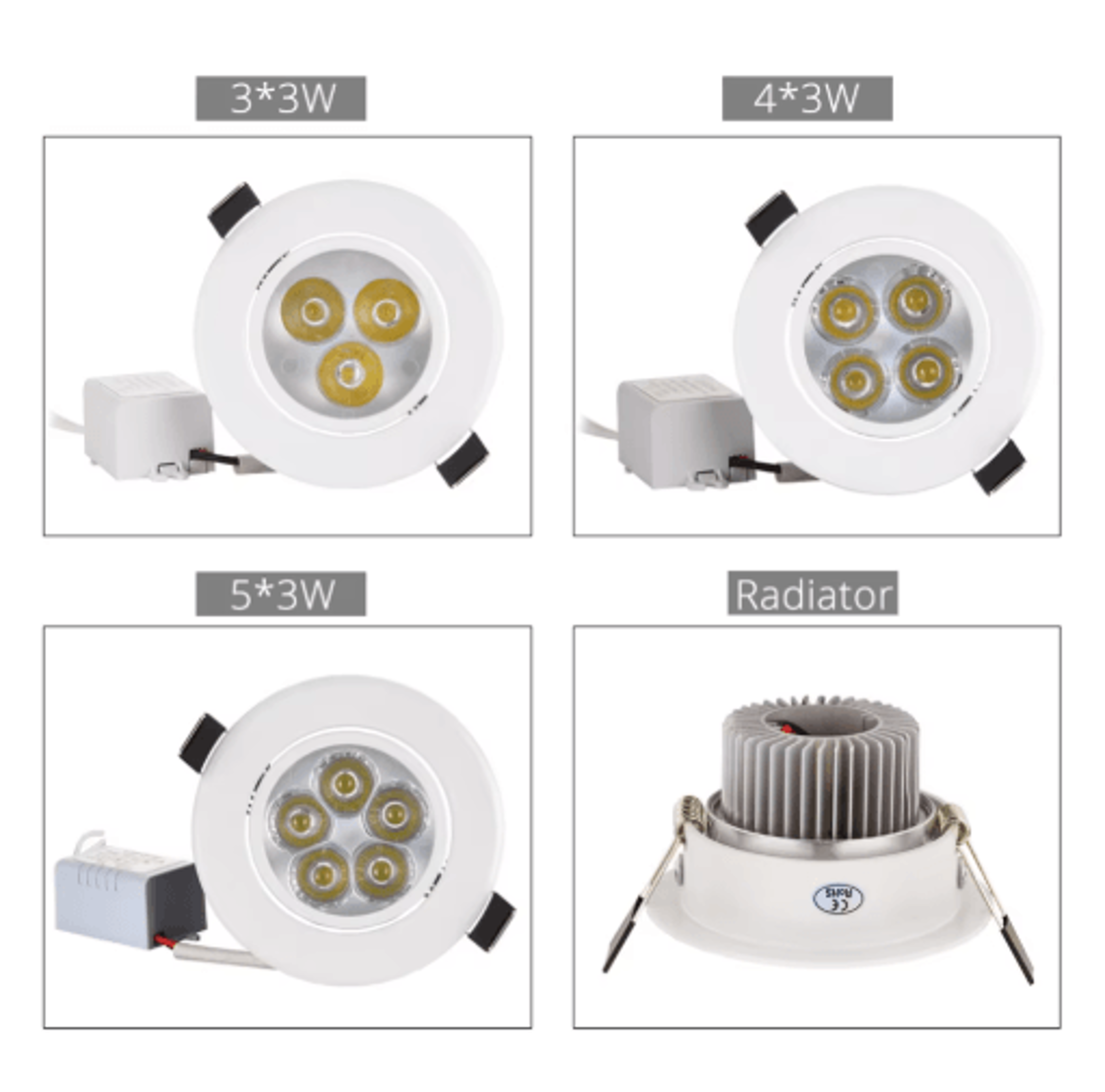 Dimmable LED Recessed Downlight  9W 12W 15W Ceiling Spotlight 5