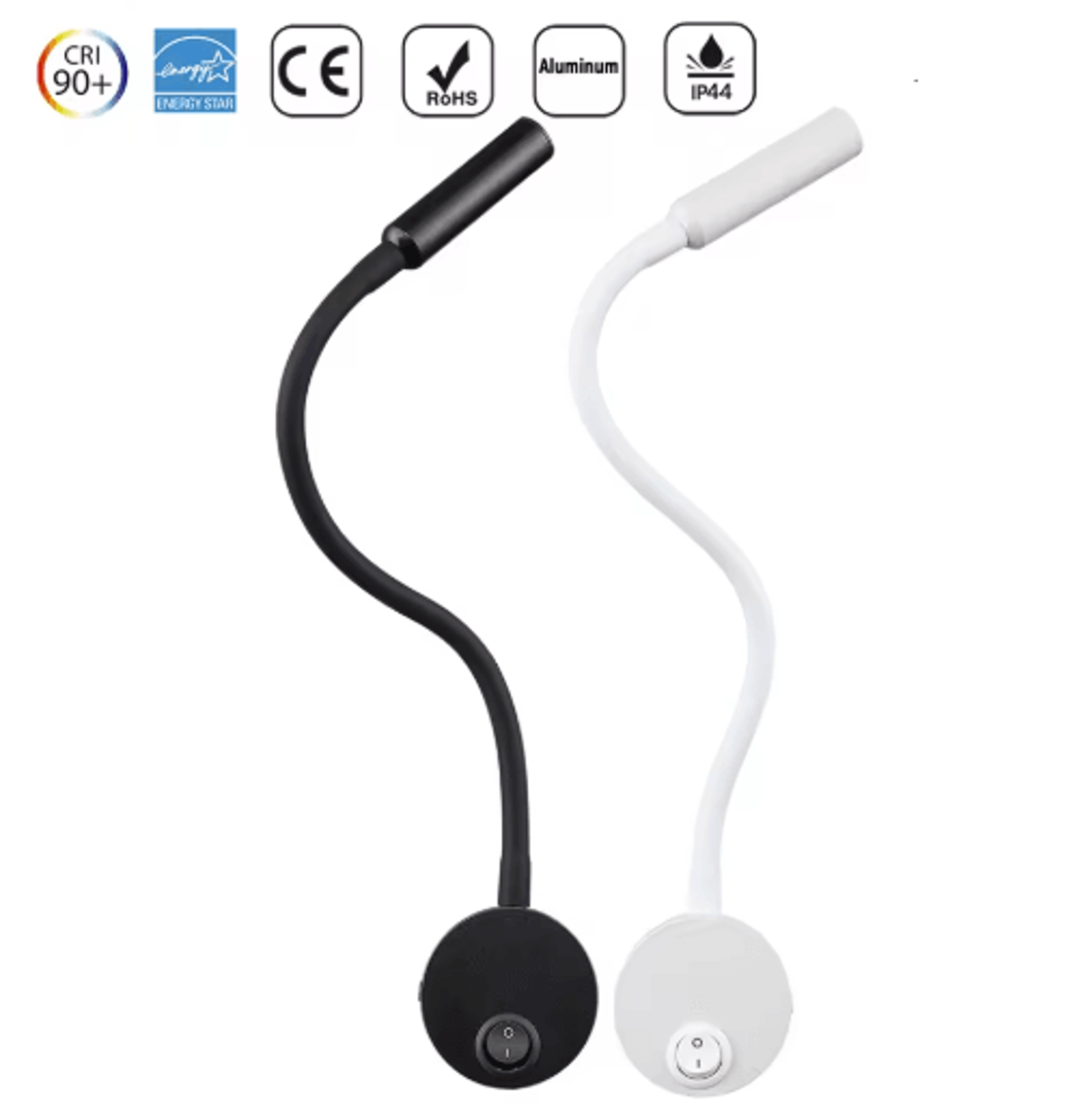 3w adjustable led wall reading lamp – hardwired bedside sconce