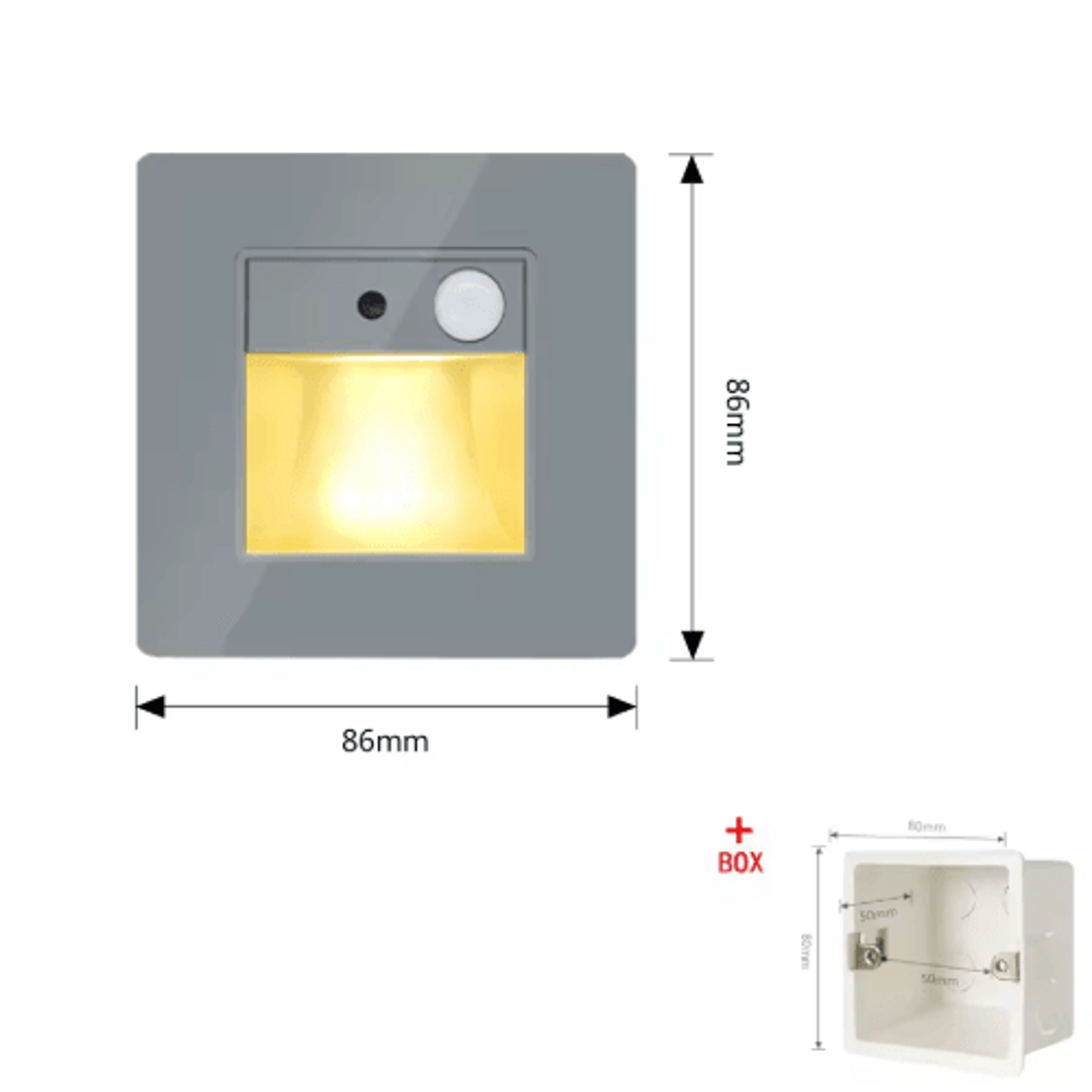 LED Motion Sensor Night Light  2W3W Recessed Stair Step Wall Lamp 4