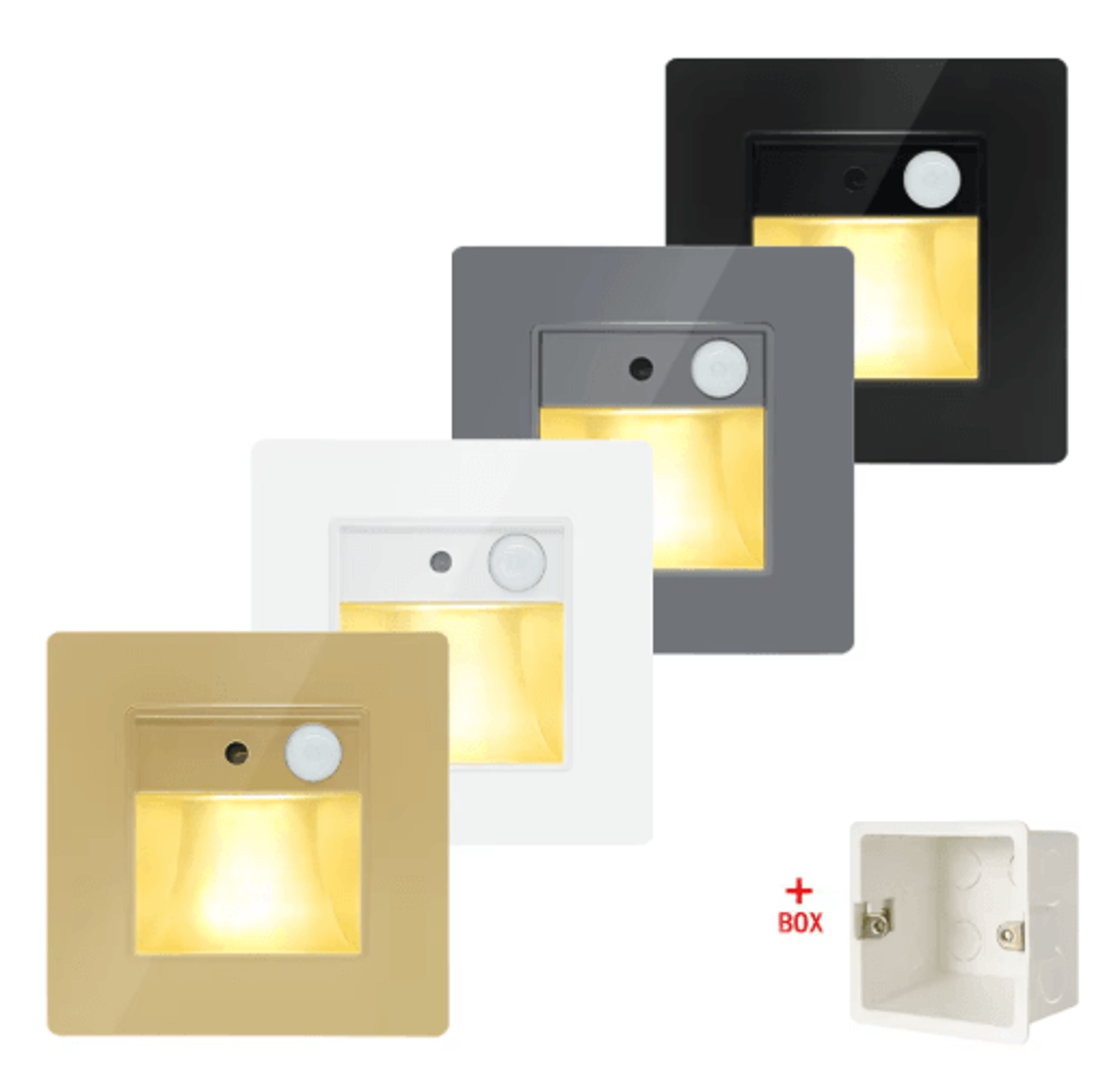 led motion sensor night light – 2w/3w recessed stair step wall lamp