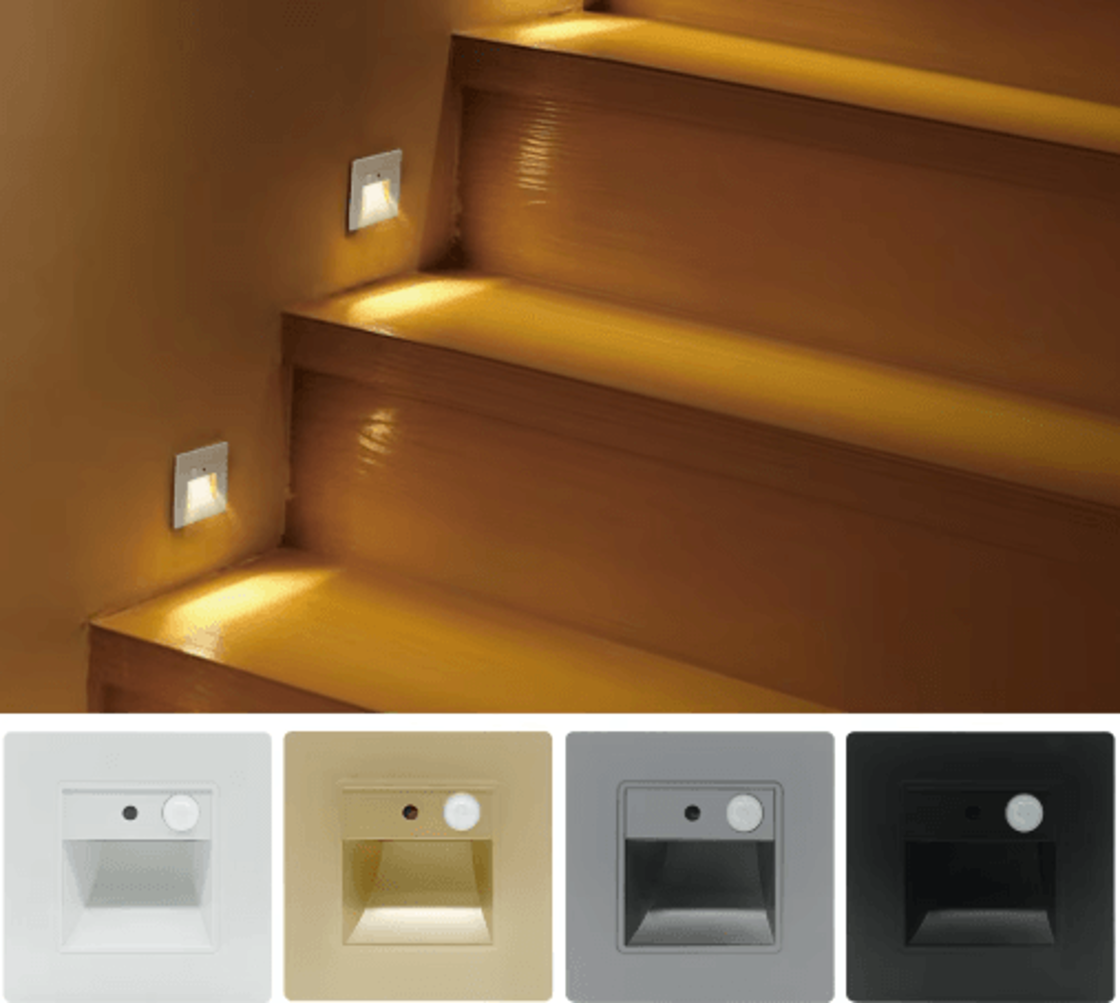 LED Motion Sensor Night Light  2W3W Recessed Stair Step Wall Lamp 11