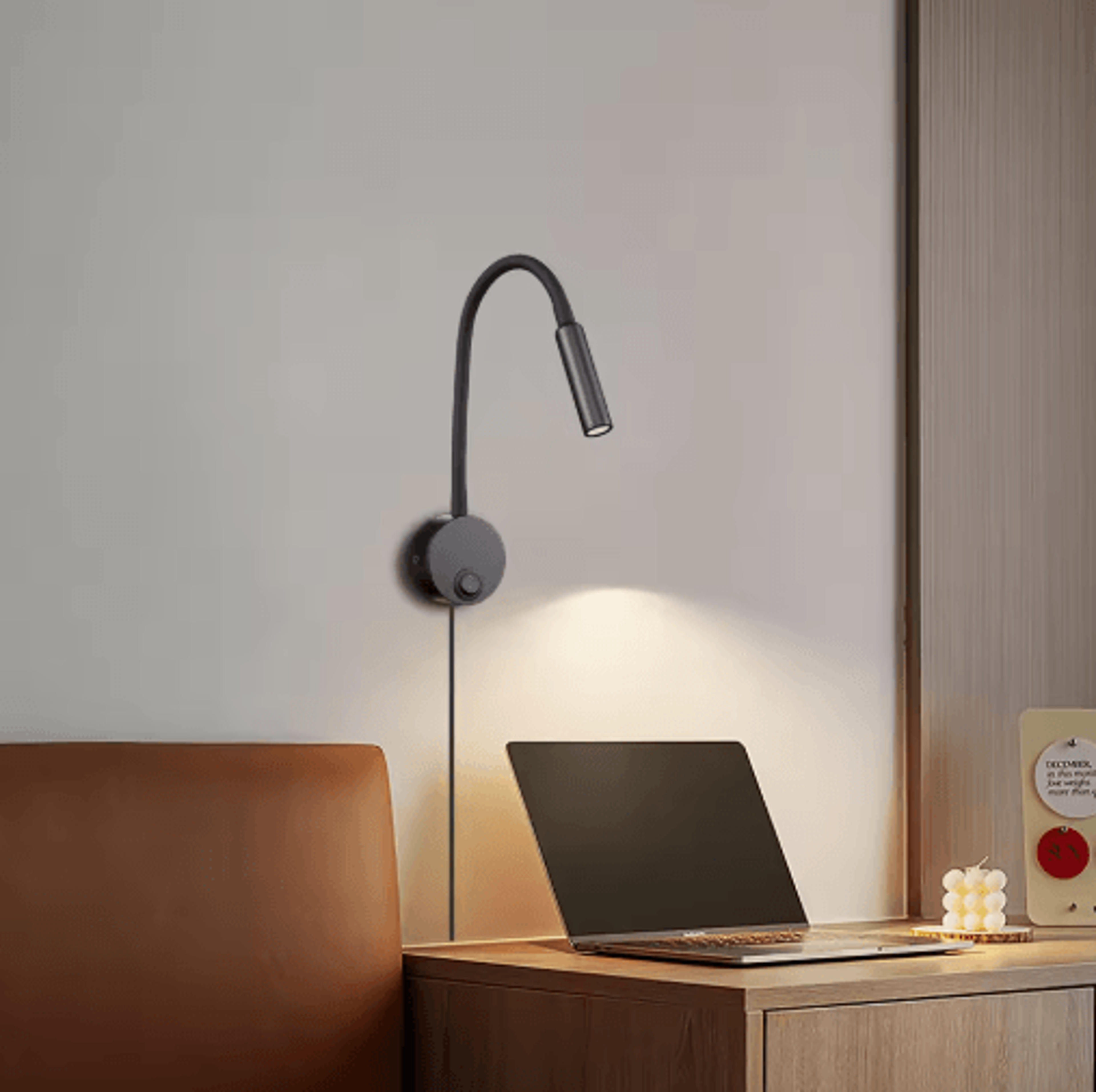 Nordic LED Wall Spotlight  Modern PlugIn Reading Lamp For Bedroom 9
