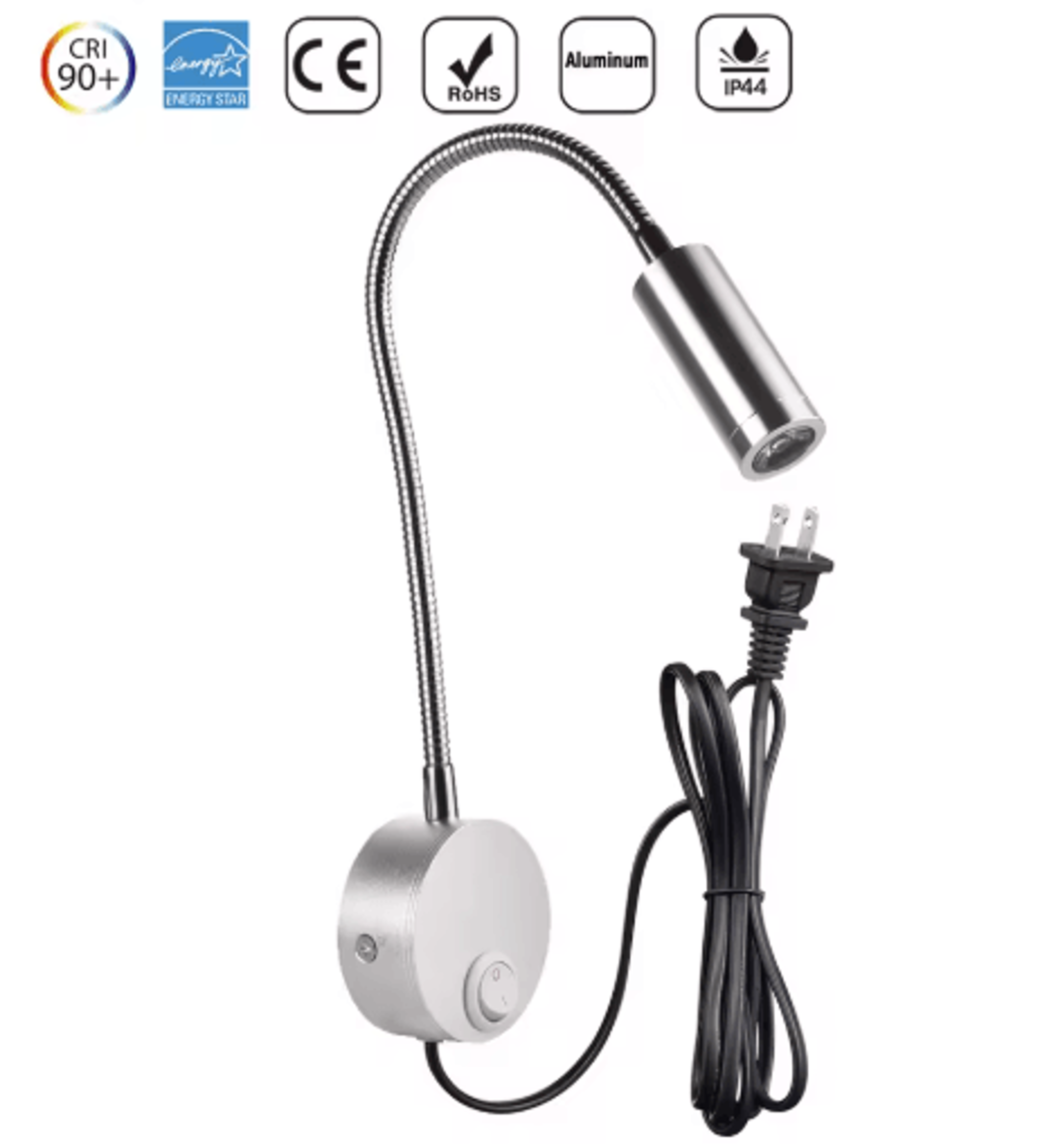 Nordic LED Wall Spotlight  Modern PlugIn Reading Lamp For Bedroom 4