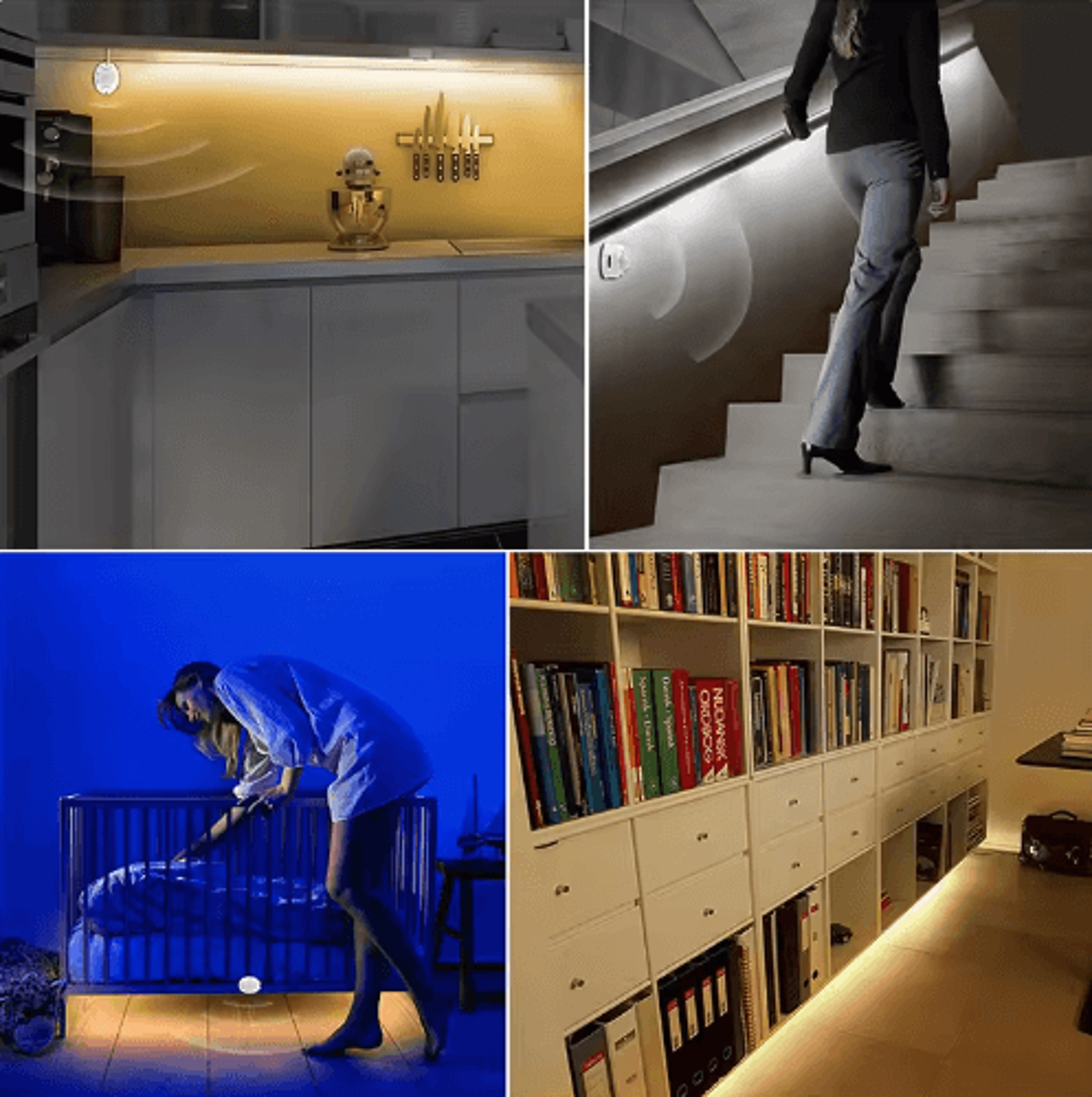 Dimmable LED Under Bed Light Strip  PIR Motion Sensor With Remote Control 6