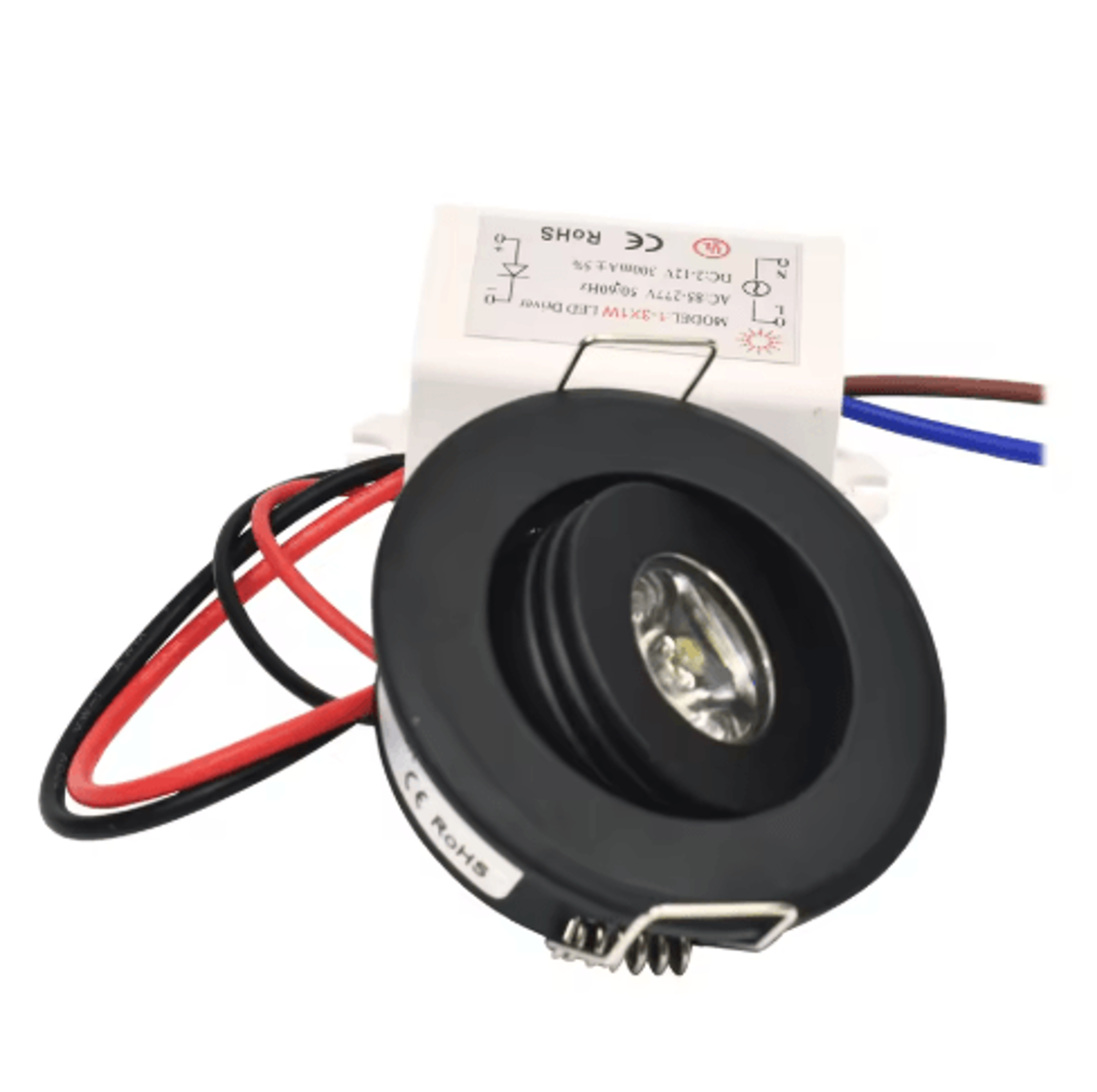 10pcs mini cob led recessed downlights – 1w/3w black aluminum spotlights