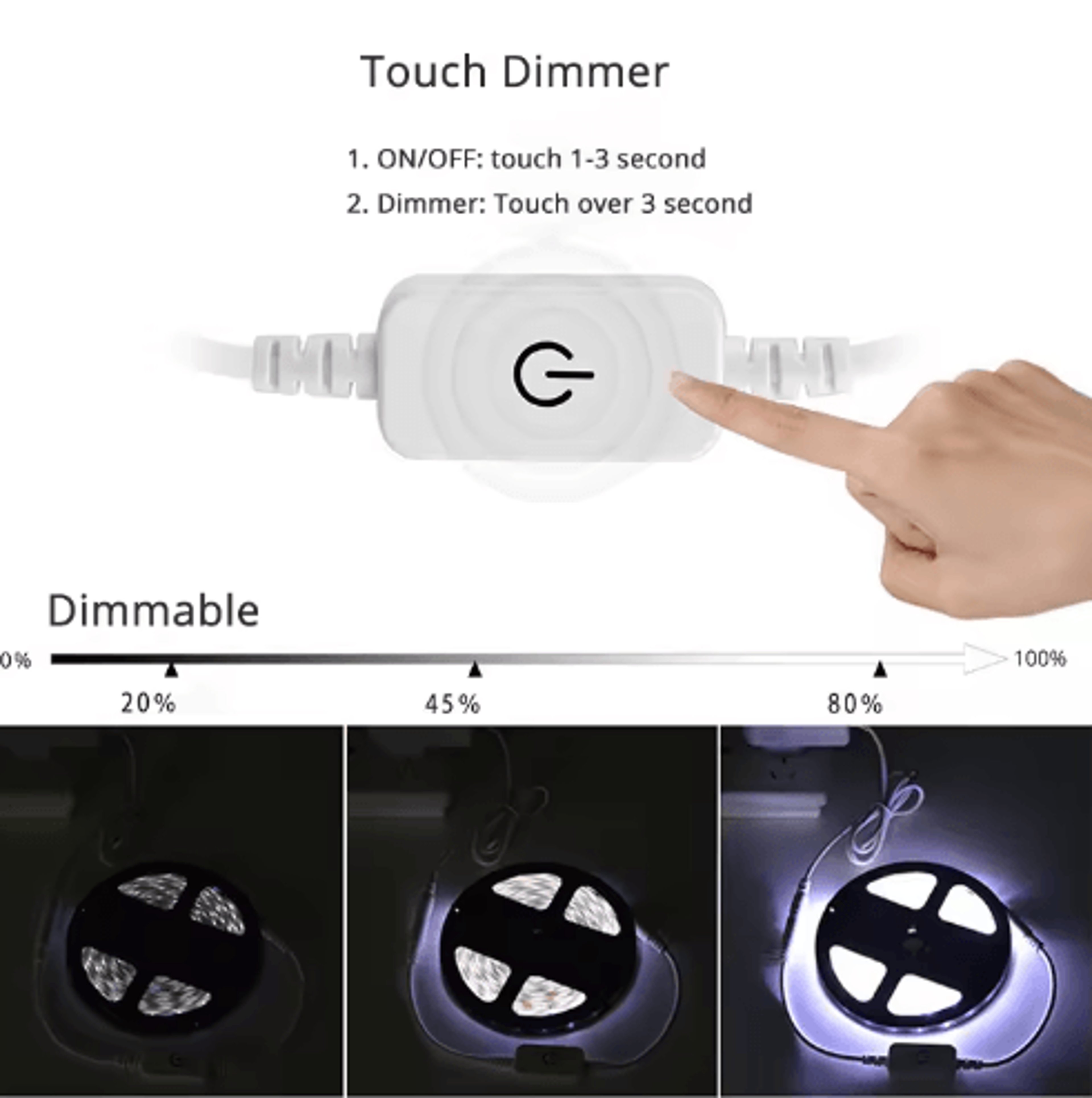 DC 12V LED Cabinet Sensor Switch  Touch Dimmer And Hand Sweep Control 9
