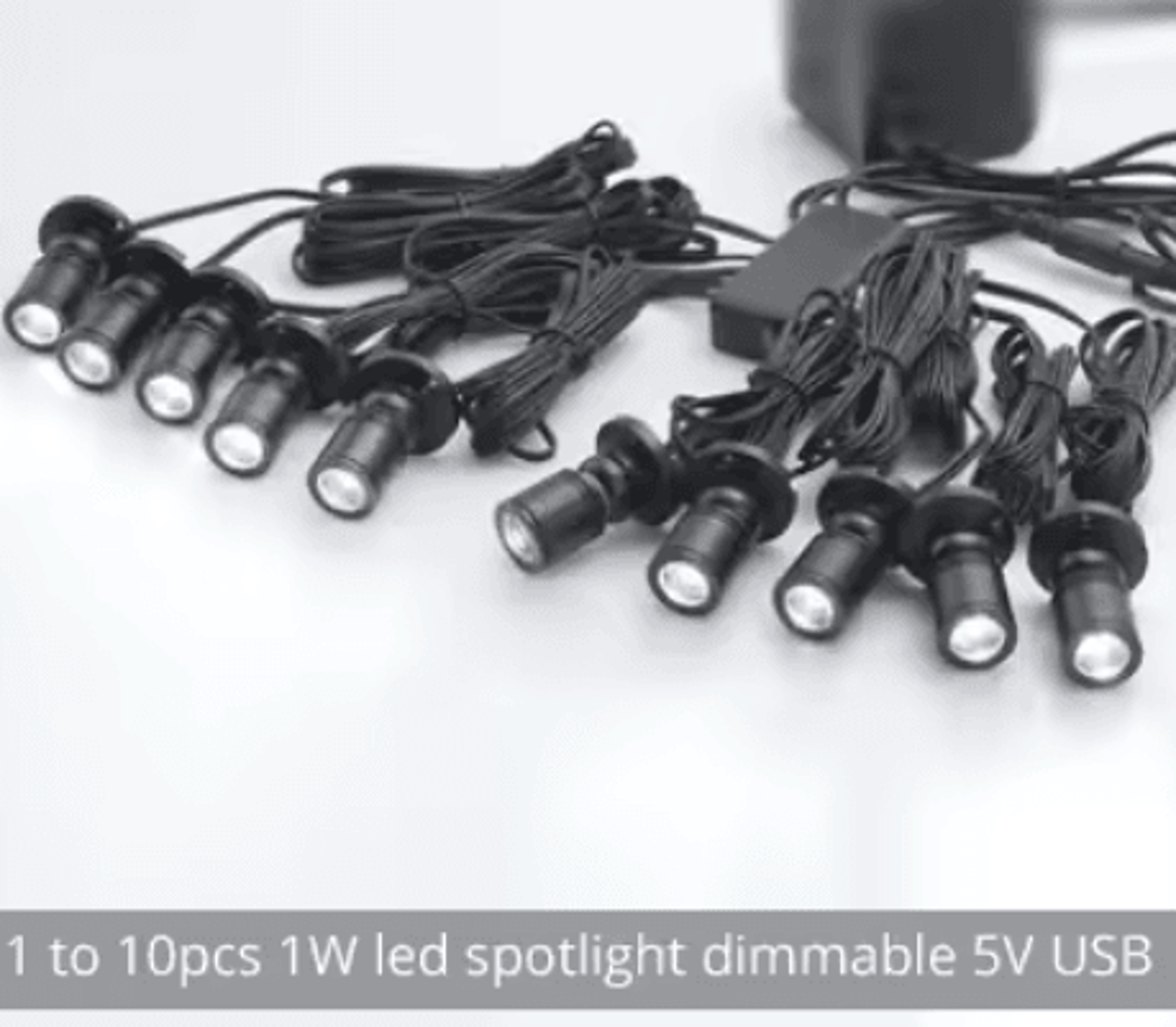 Dimmable USB LED Mini Spotlight  5V 1W Display Cabinet Light 2