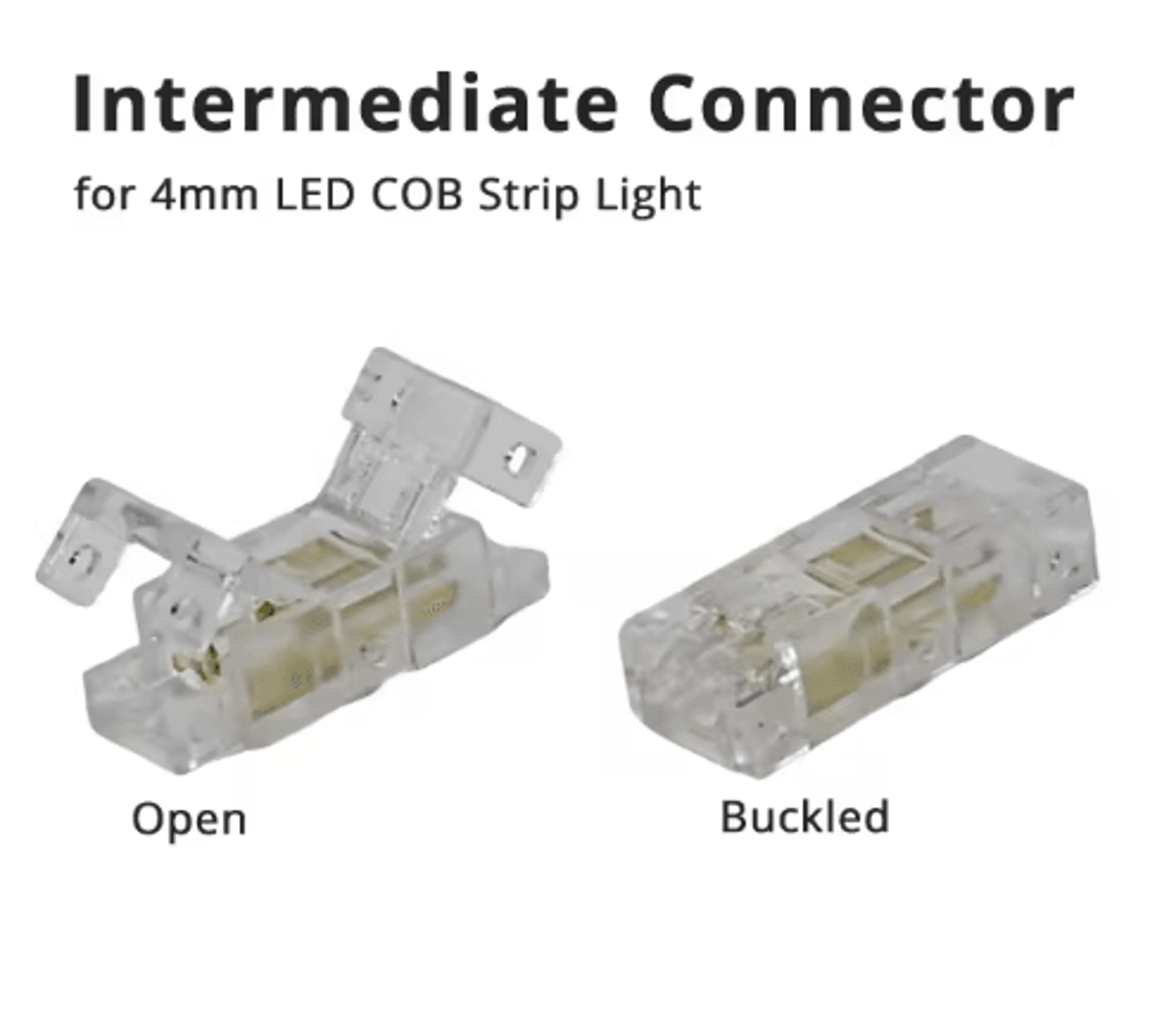 4mm COB LED Strip Connector  Solderless Quick Connect For Easy Installation 4