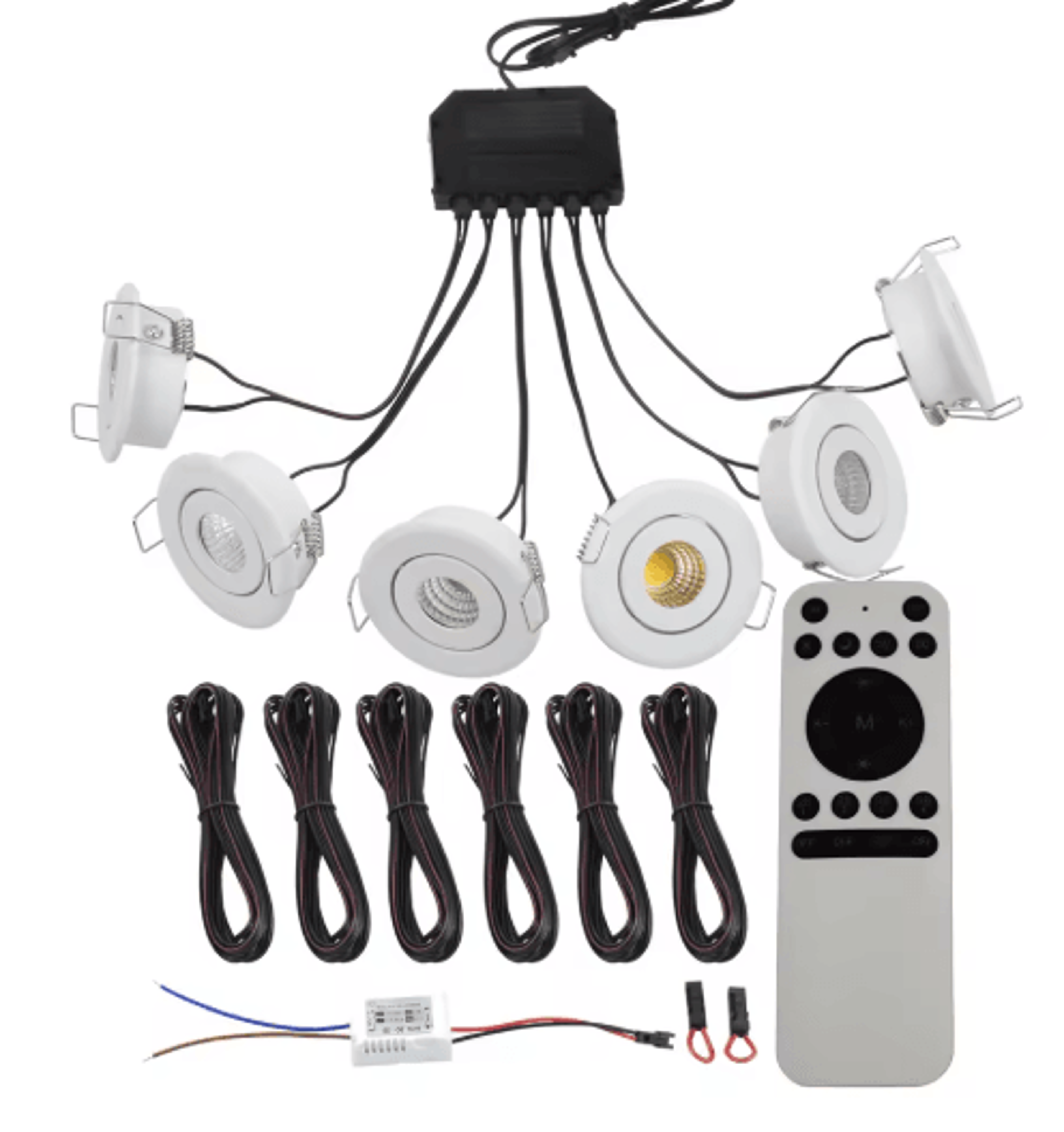 6PCS 3W COB LED Recessed Downlights  Dimmable Mini Spotlights With Remote 1
