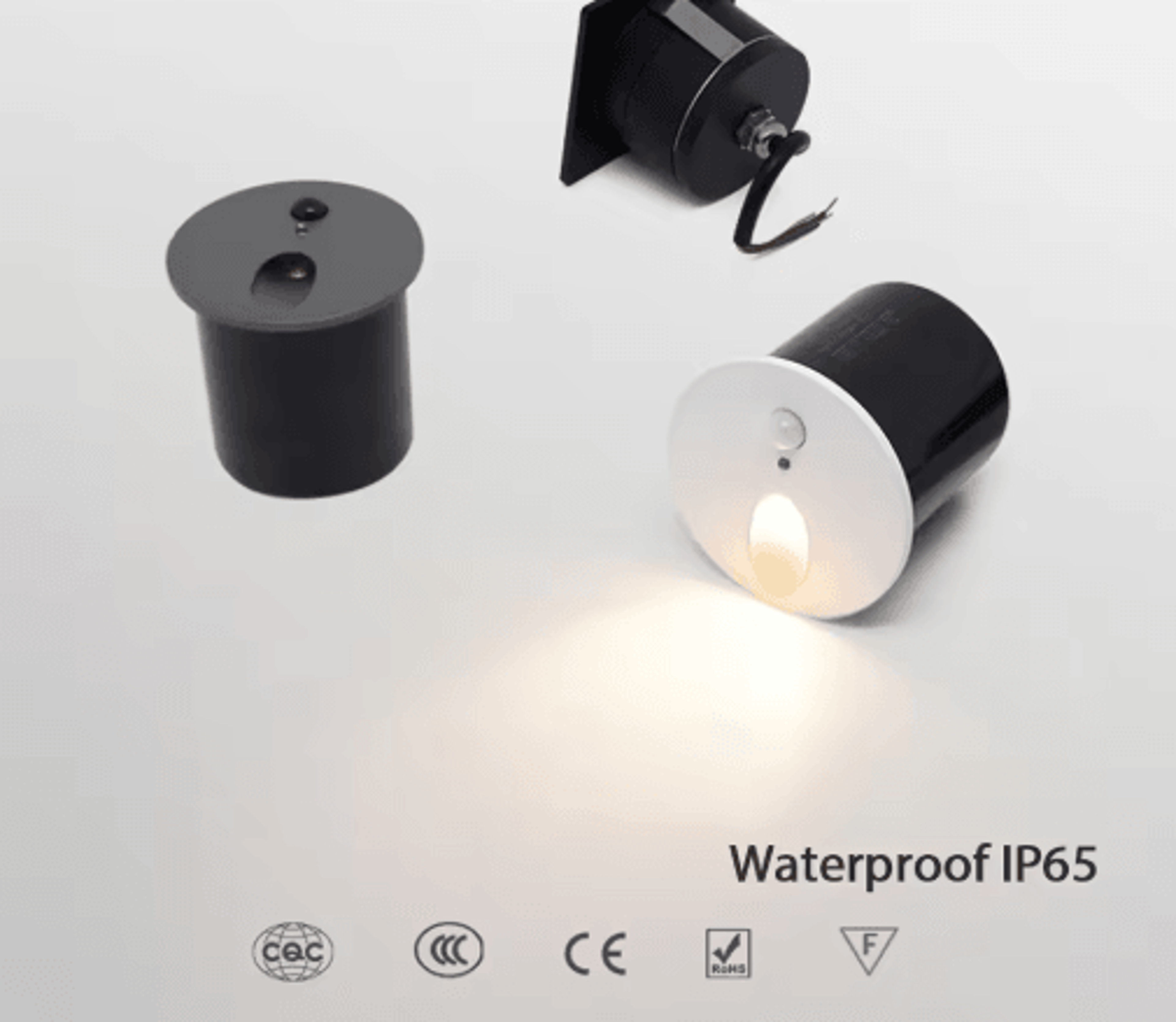 1W LED Motion Sensor Stair Light  Round Recessed Wall Night Lamp 15