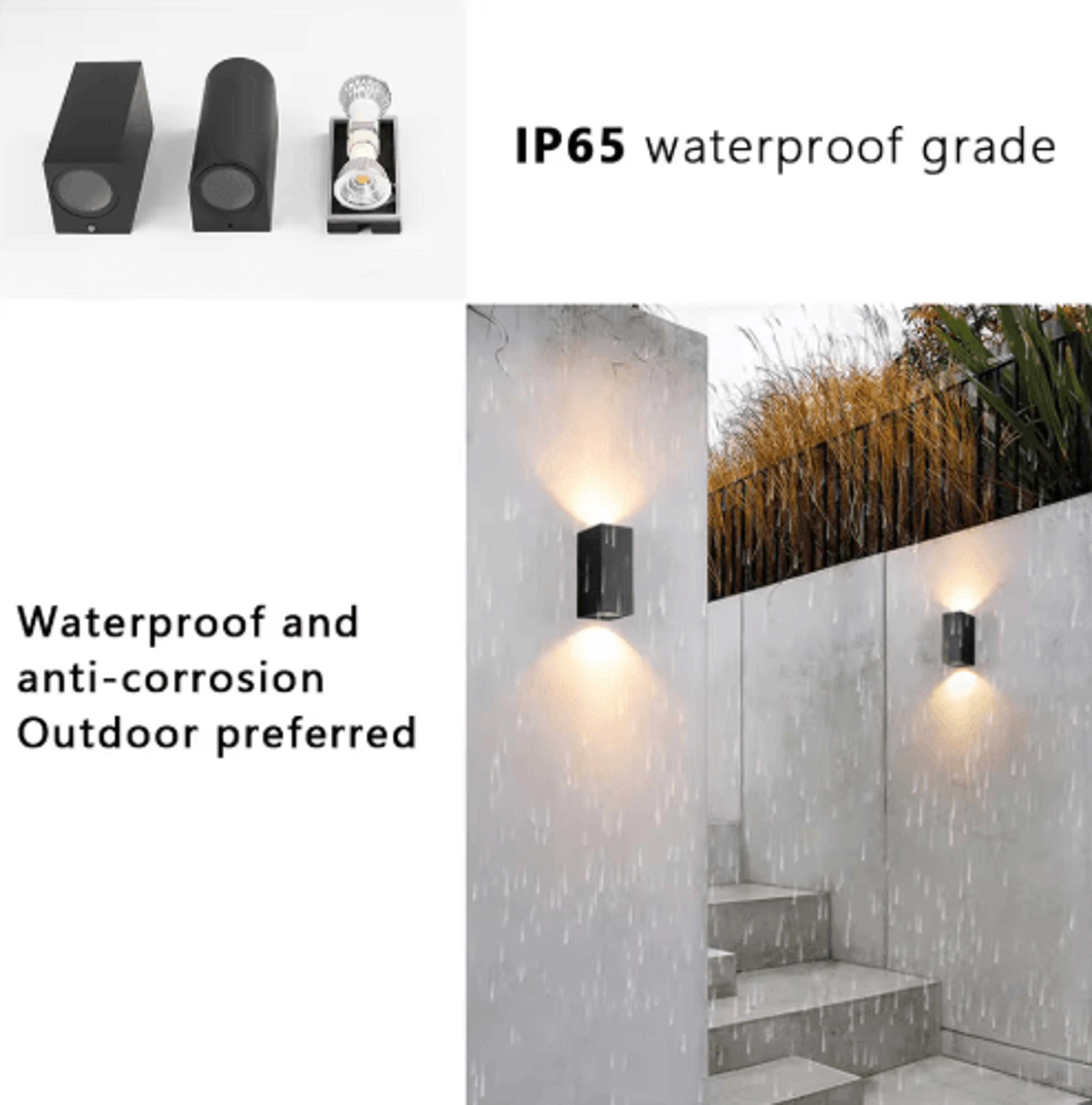 IP65 Waterproof Outdoor LED Wall Lamp  Modern Up Down Garden Light 11