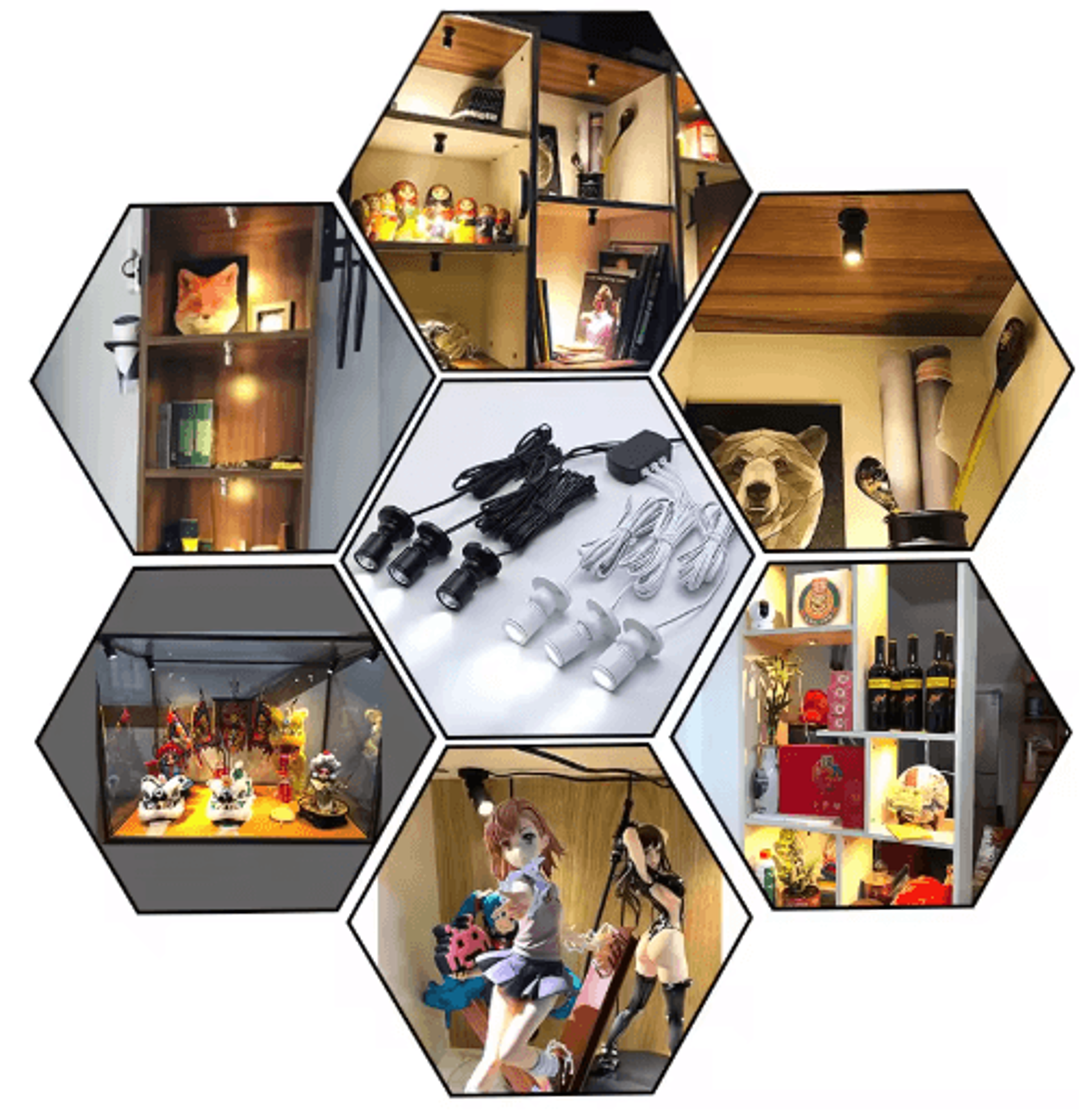 Dimmable USB LED Cabinet Spotlight Kit  5V Mini Display Lights 1