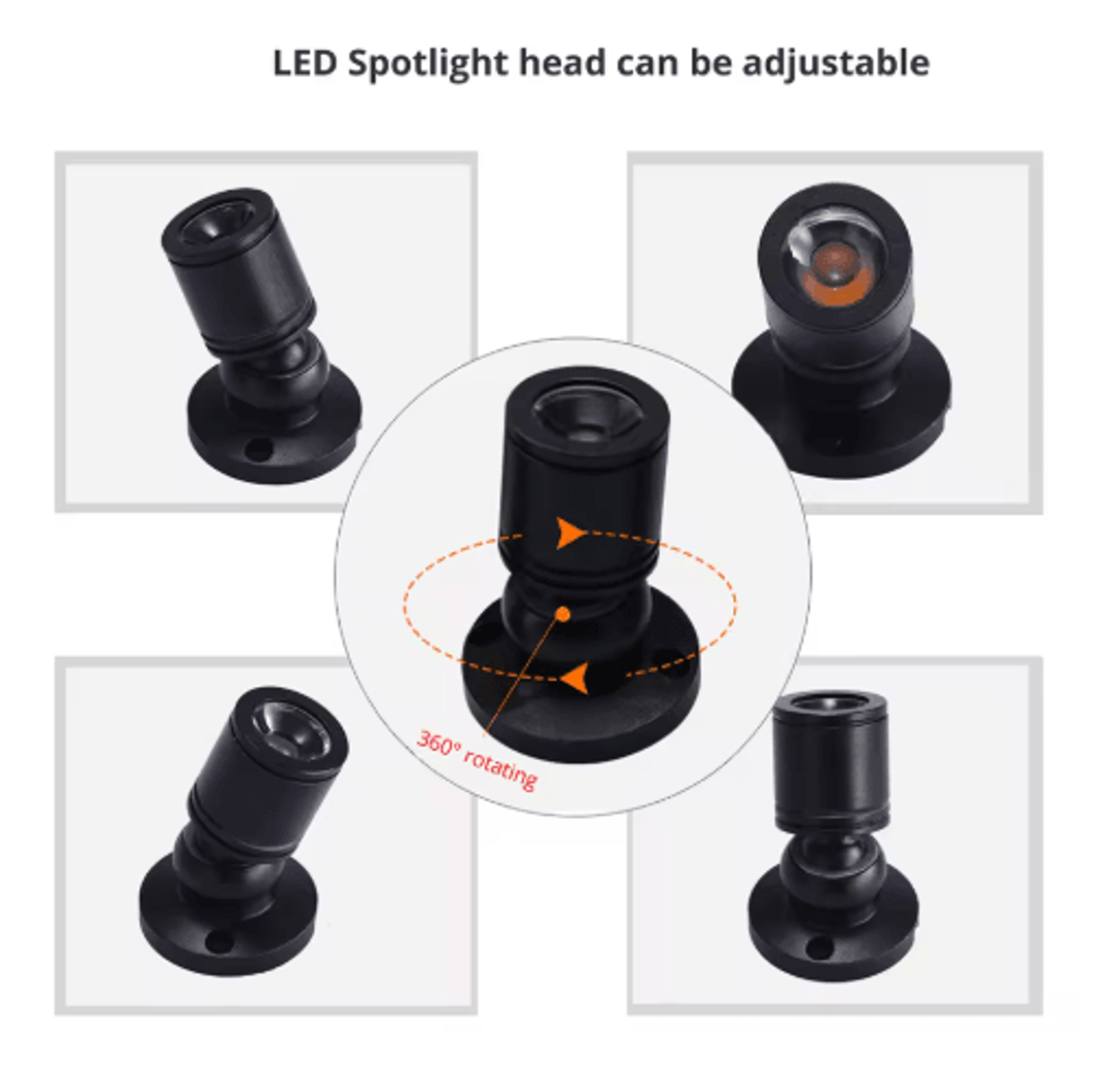 Mini 1W USB LED Spotlights  Dimmable 5V Cabinet And Display Lights 7