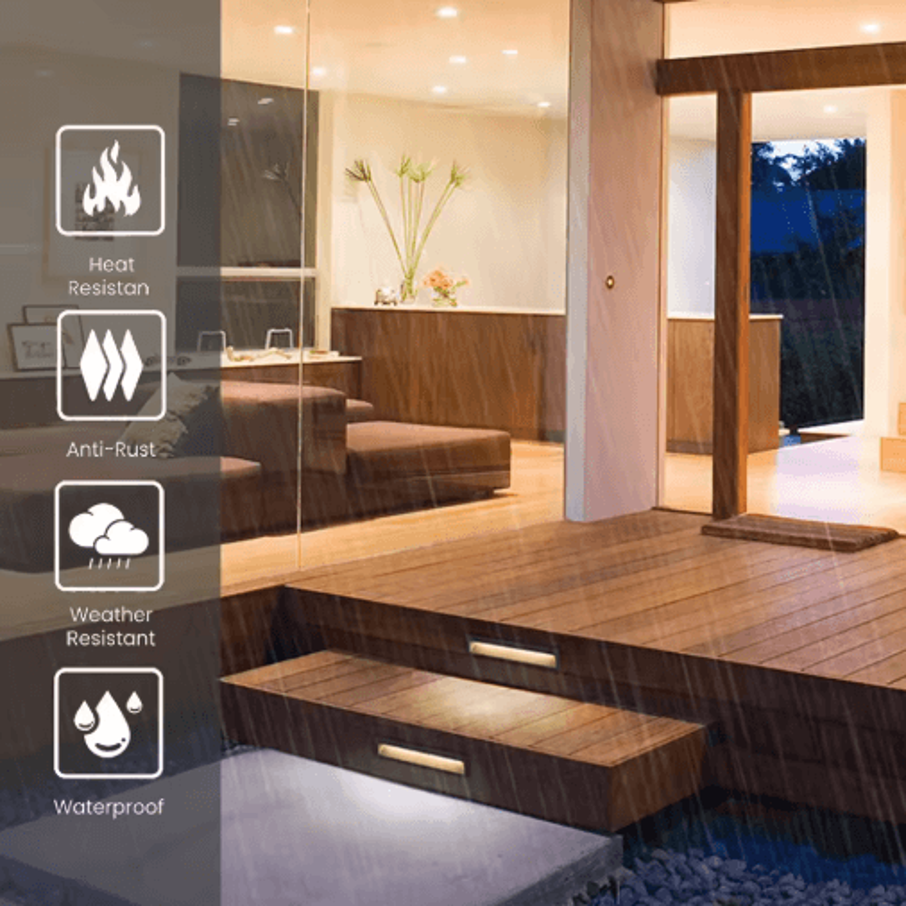 waterproof led stair step light – large recessed outdoor wall lamp