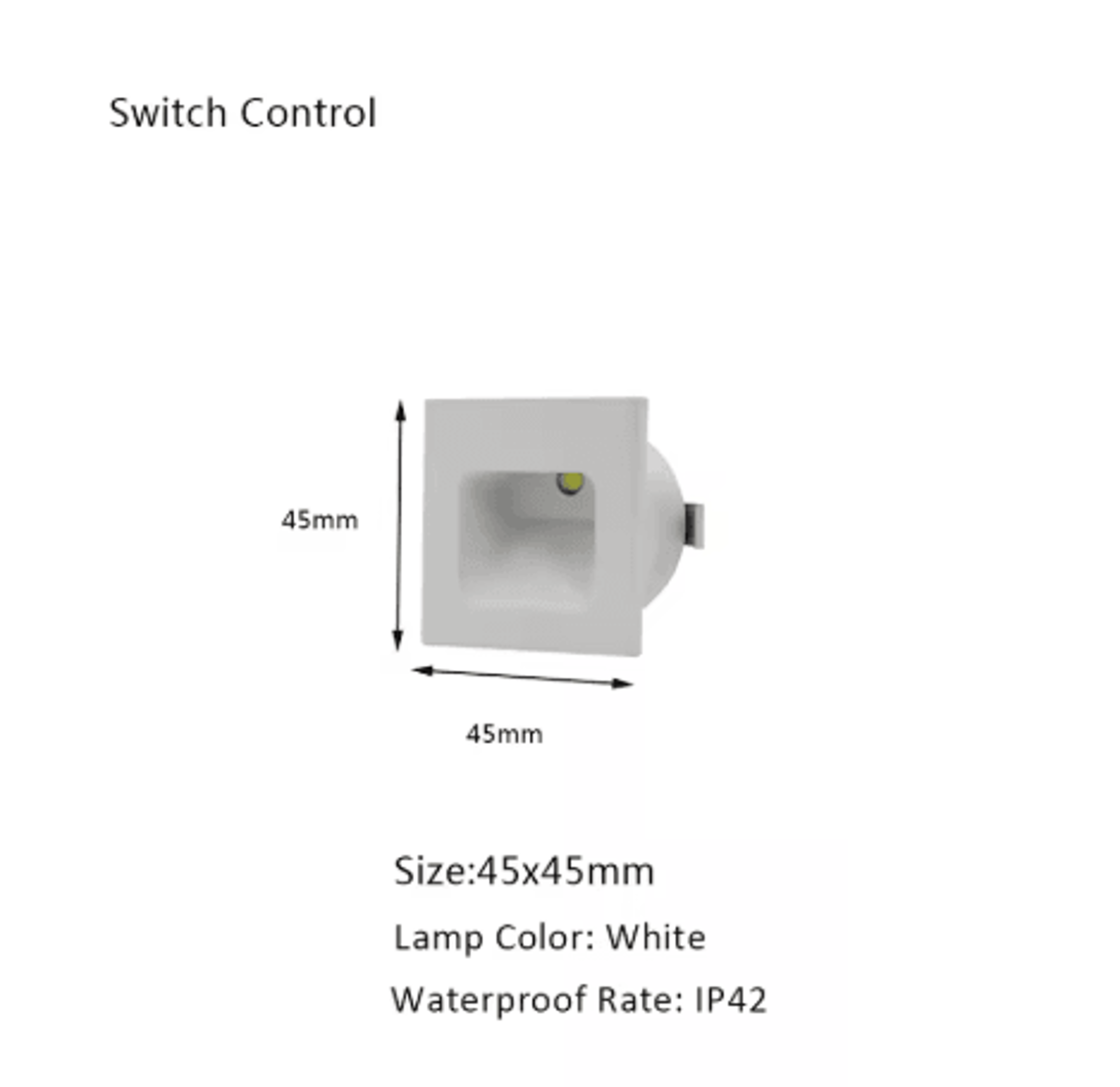 LED Motion Sensor Stair Light  Recessed White Wall Lamp In Round Or Square Design 6