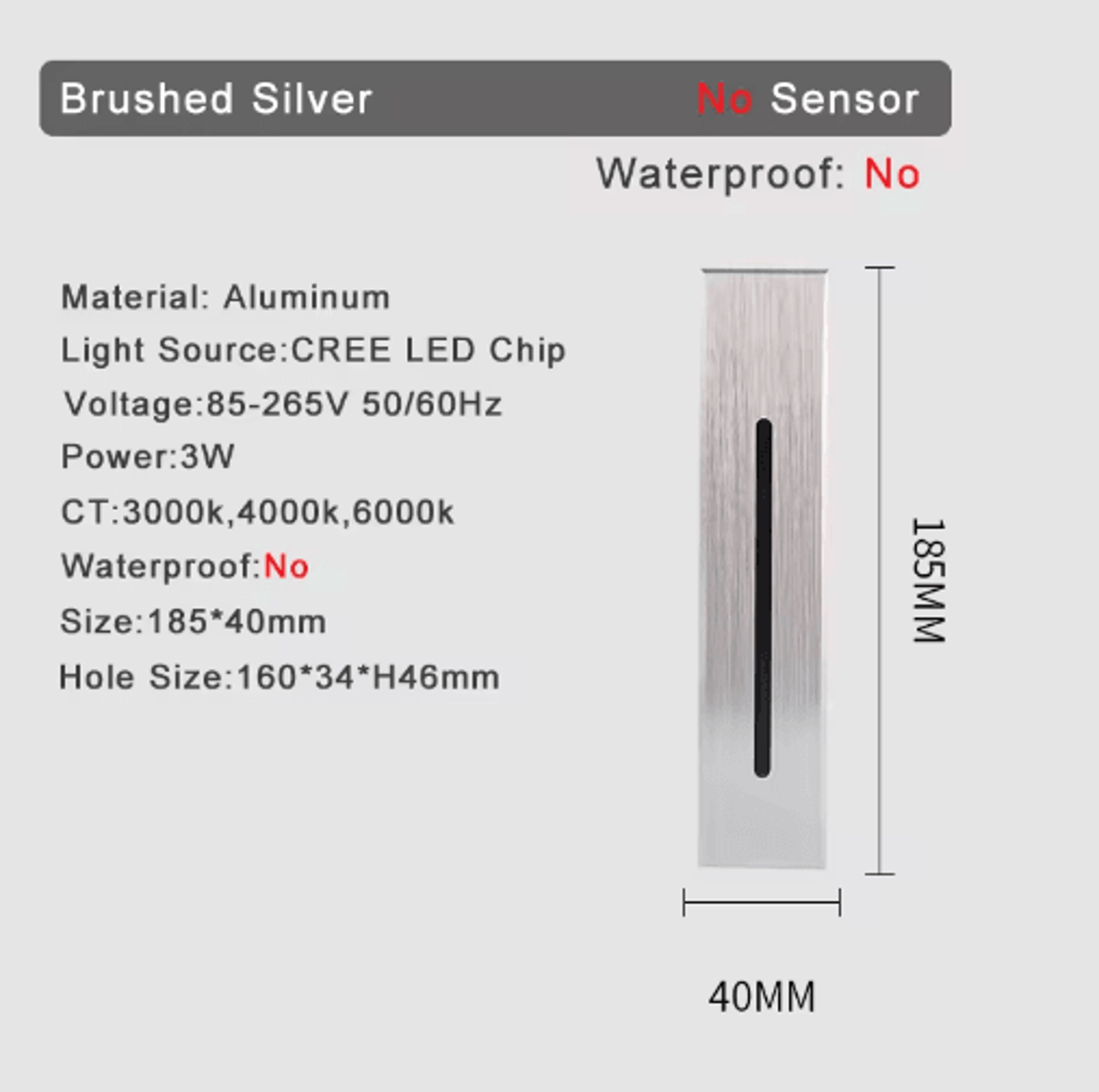 3W Smart LED Motion Sensor Stair Light  Recessed Wall Night Lamp 5
