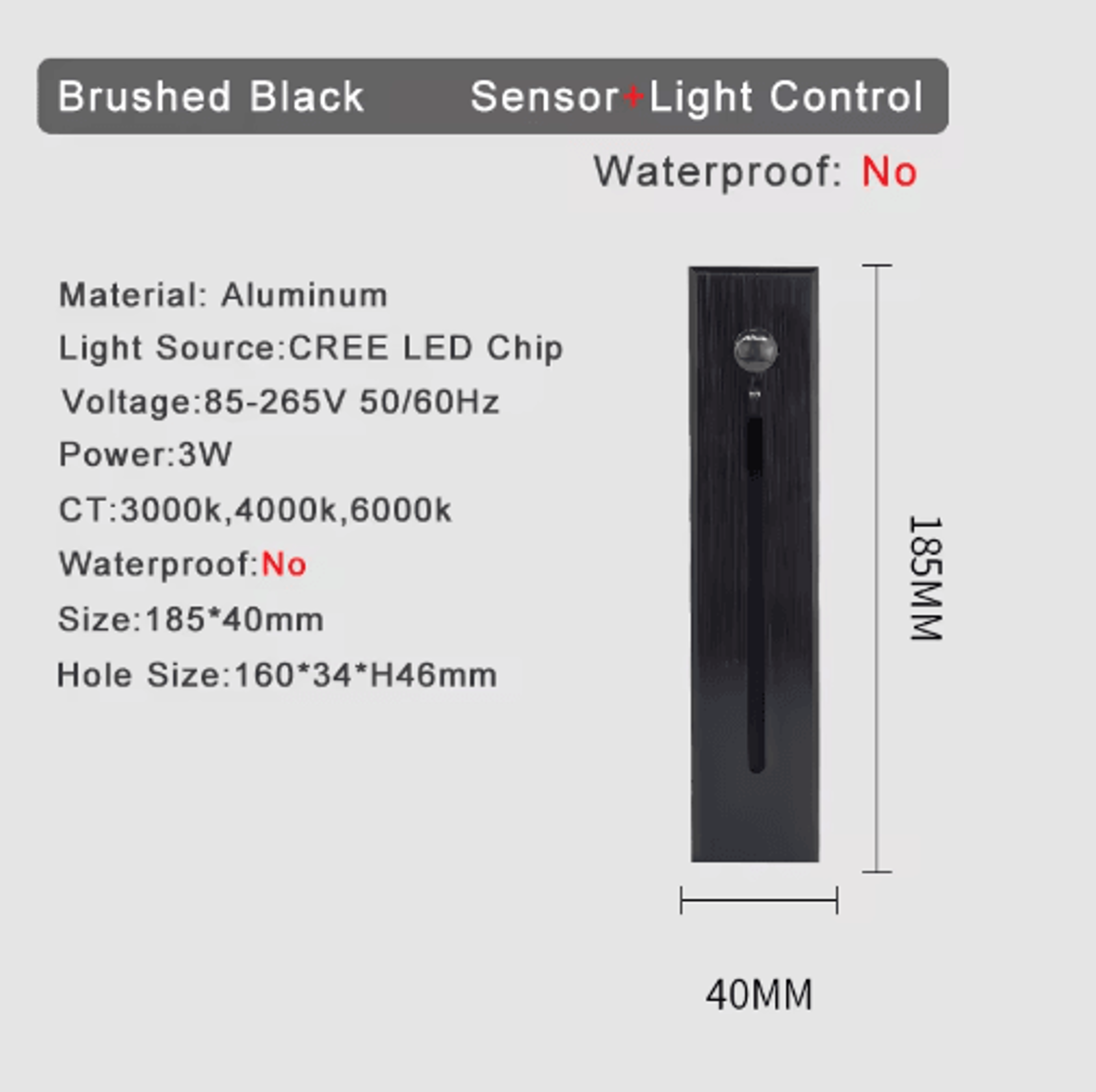 3W Smart LED Motion Sensor Stair Light  Recessed Wall Night Lamp 9