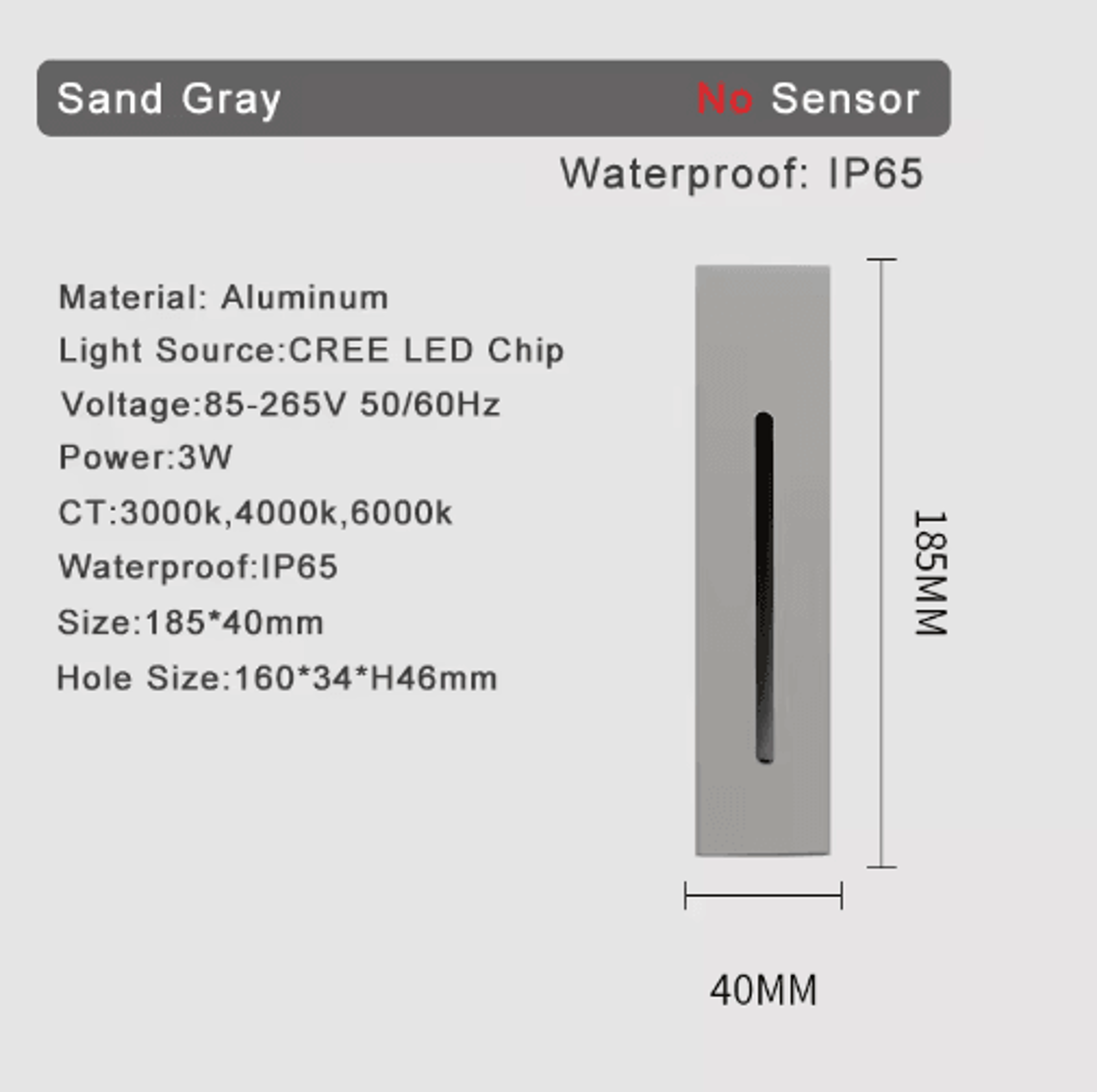 3W Smart LED Motion Sensor Stair Light  Recessed Wall Night Lamp 10