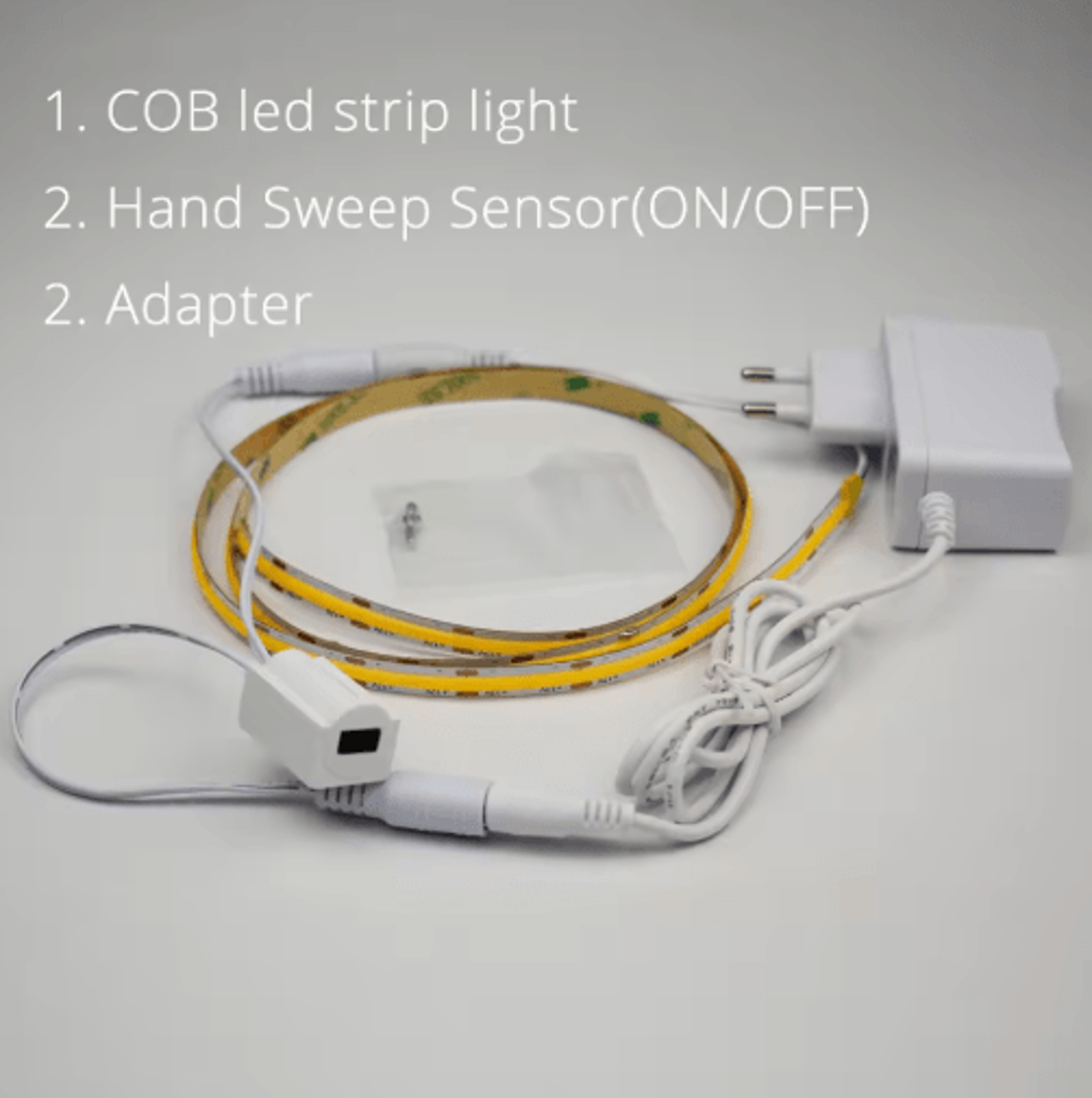 12V Dimmable COB LED Strip Light  8mm Flexible Tape With Sensor Control 3