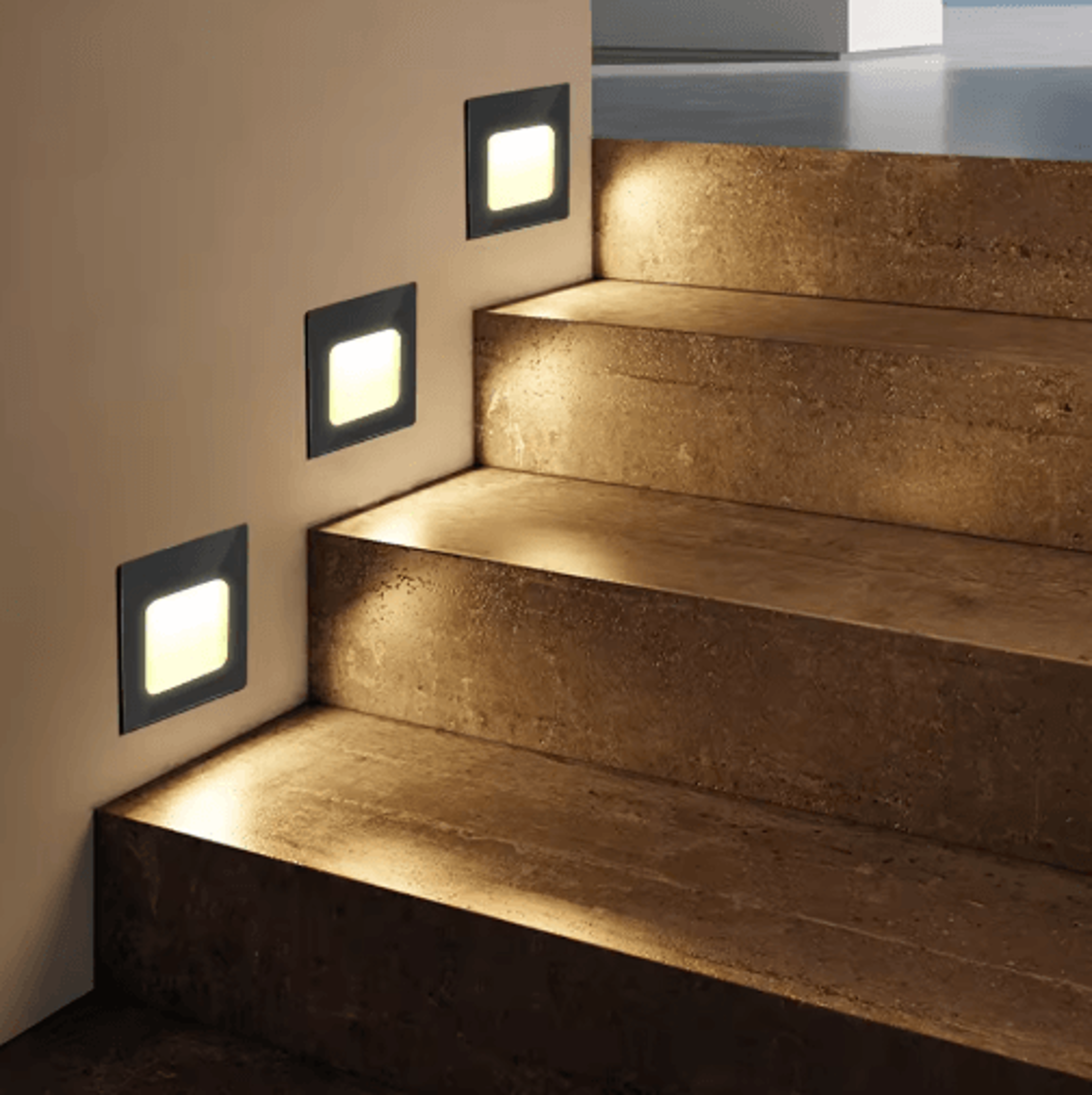 1W Mini LED Recessed Stair Light  Aluminum Wall Step Lamp In Black Or White 5
