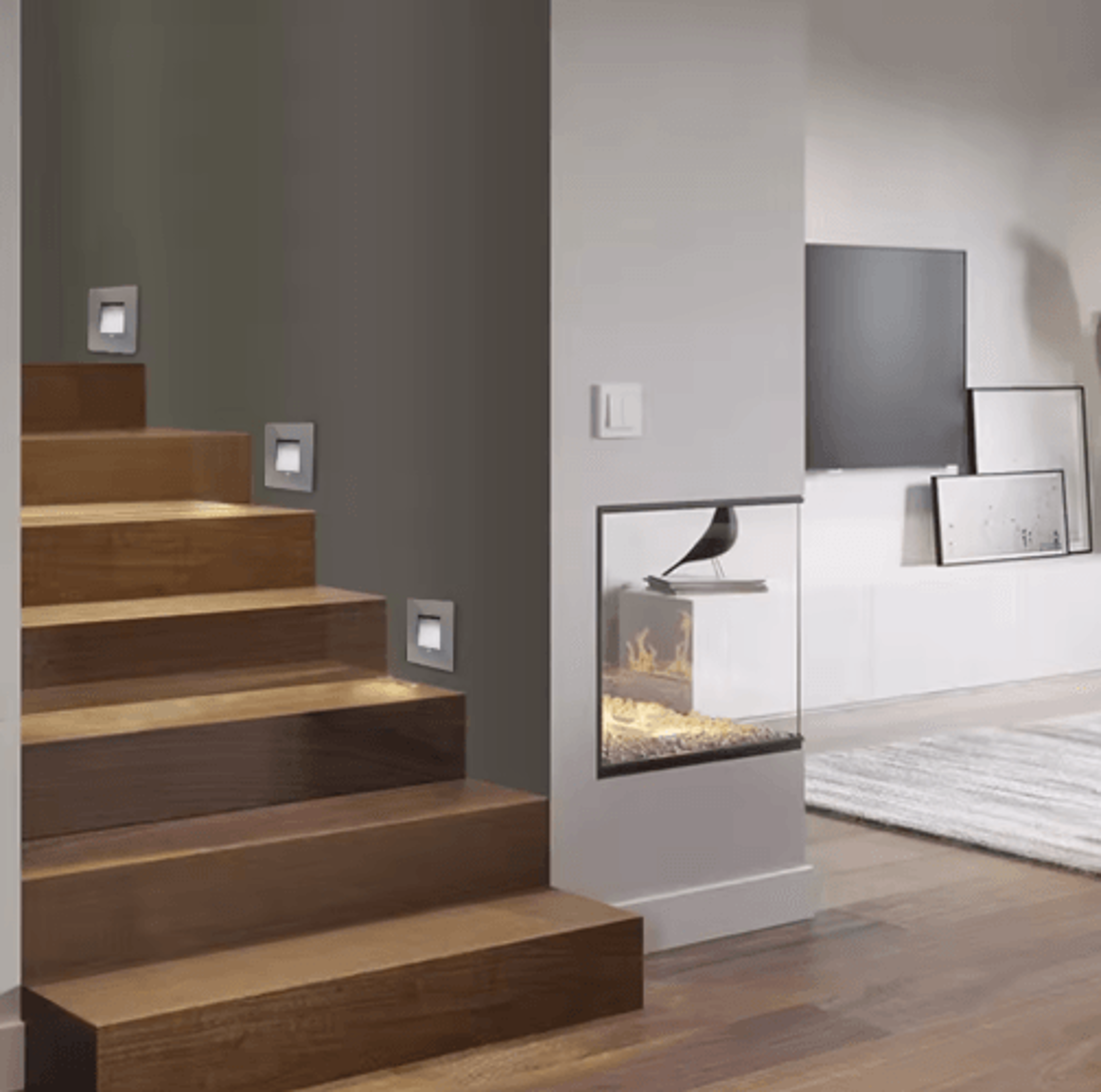 LED Radar Motion Sensor Stair Light  Recessed Wall Night Lamp For Bedroom 10