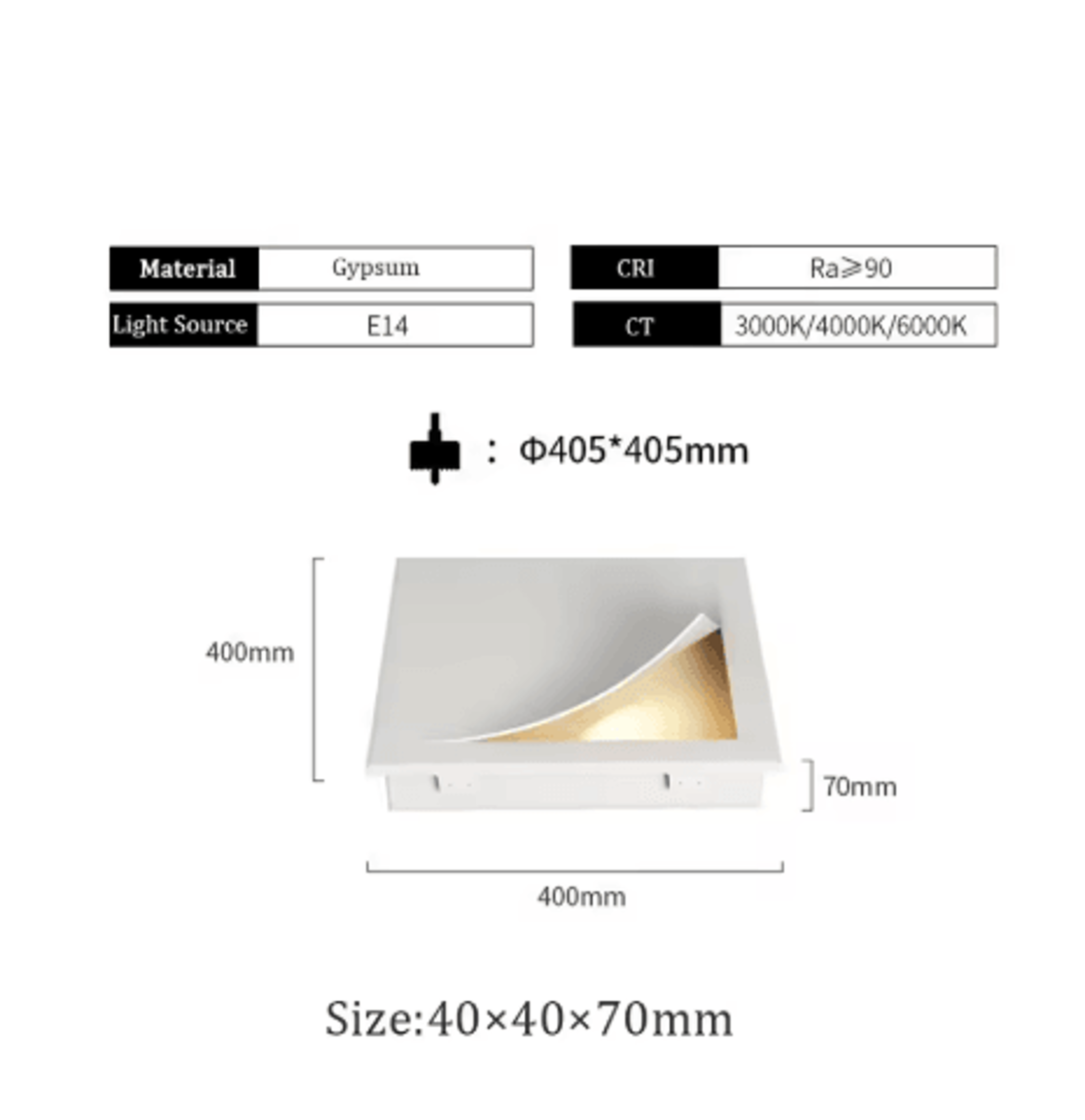 Modern Recessed Gypsum Wall Light  Minimalist Bedside Lamp For Indoor Lighting 2