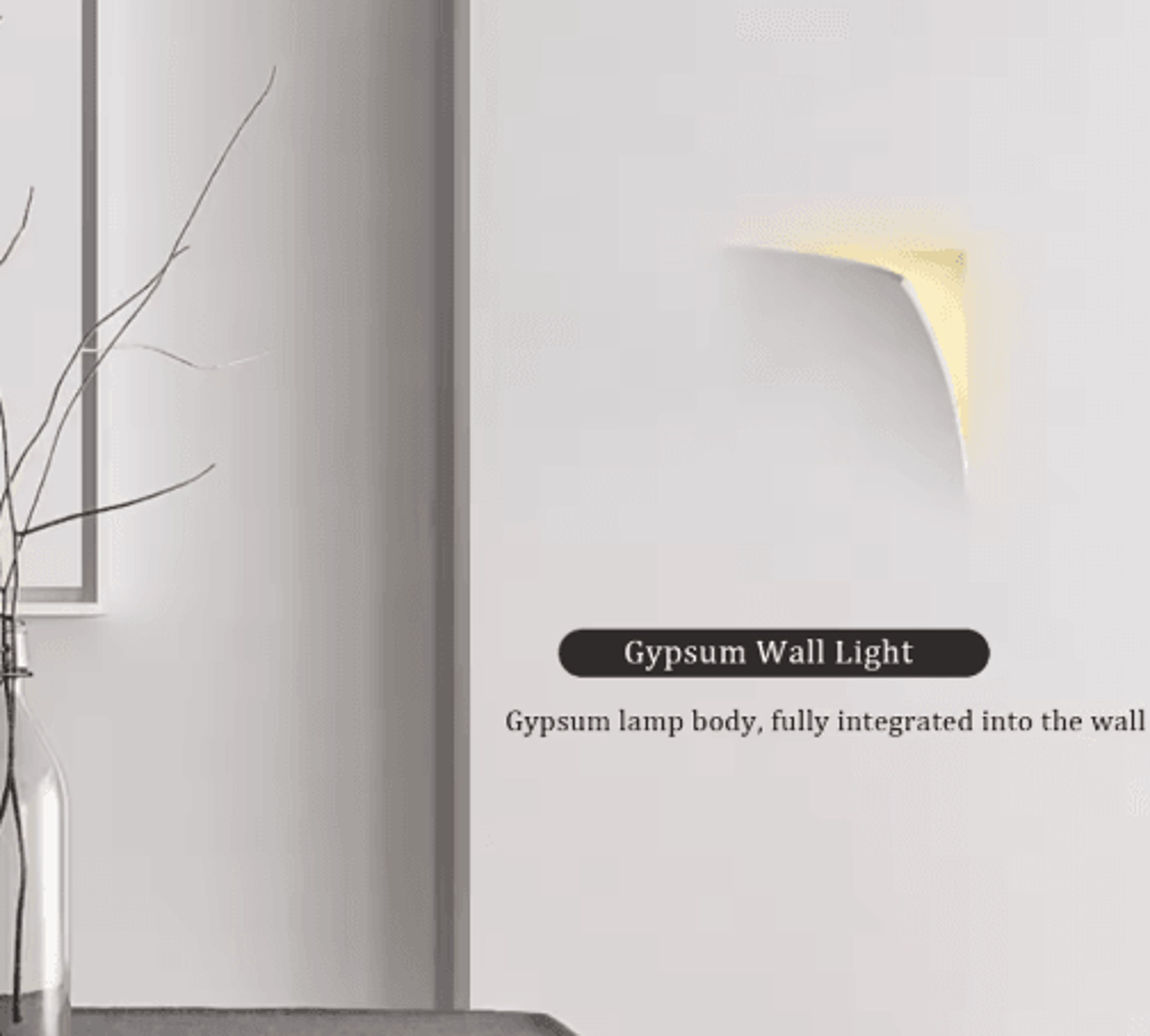 Modern Recessed Gypsum Wall Light  Minimalist Bedside Lamp For Indoor Lighting 7