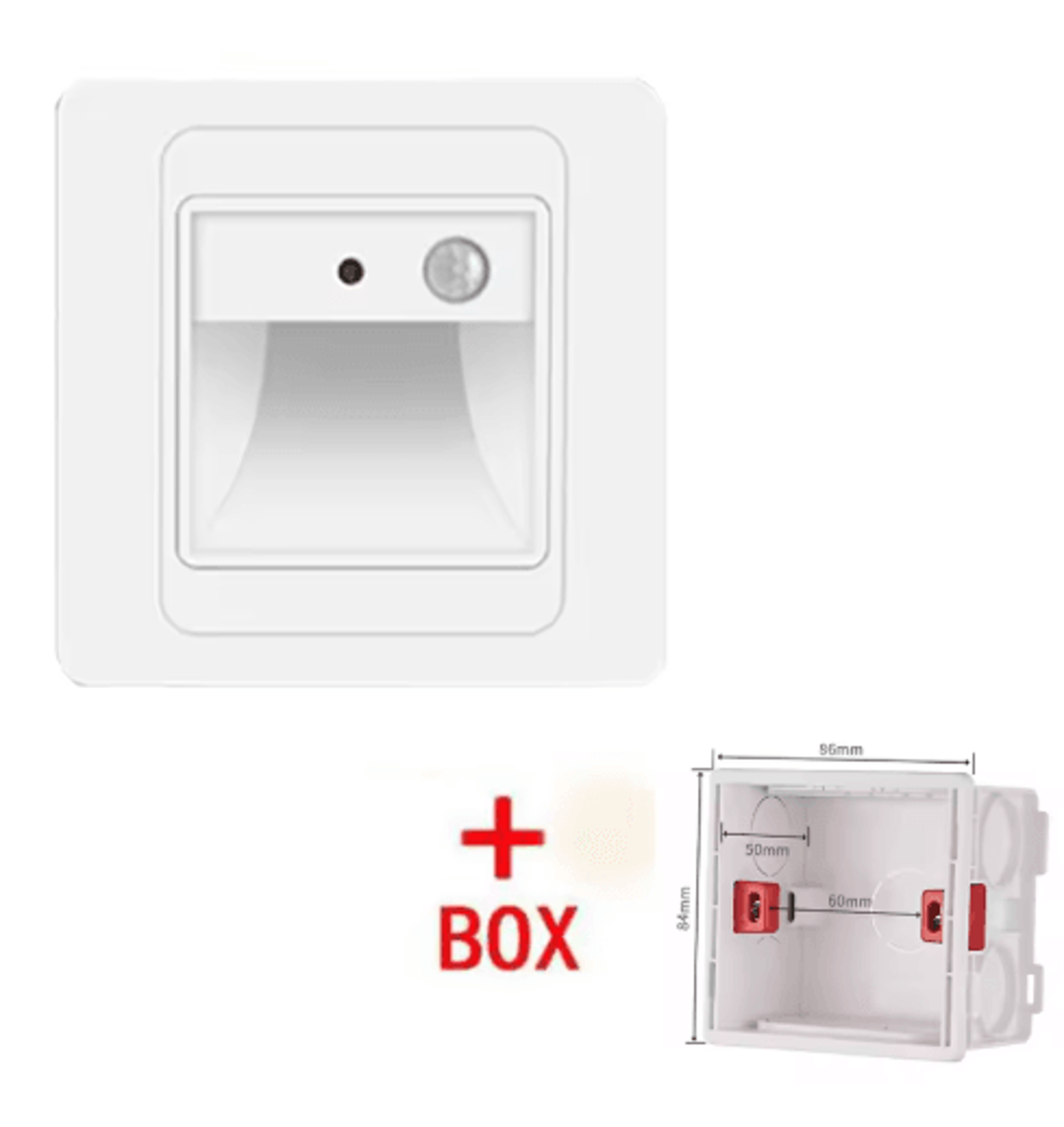 2W LED Motion Sensor Stair Light  Recessed PIR Night Lamp For Indoor Steps 6